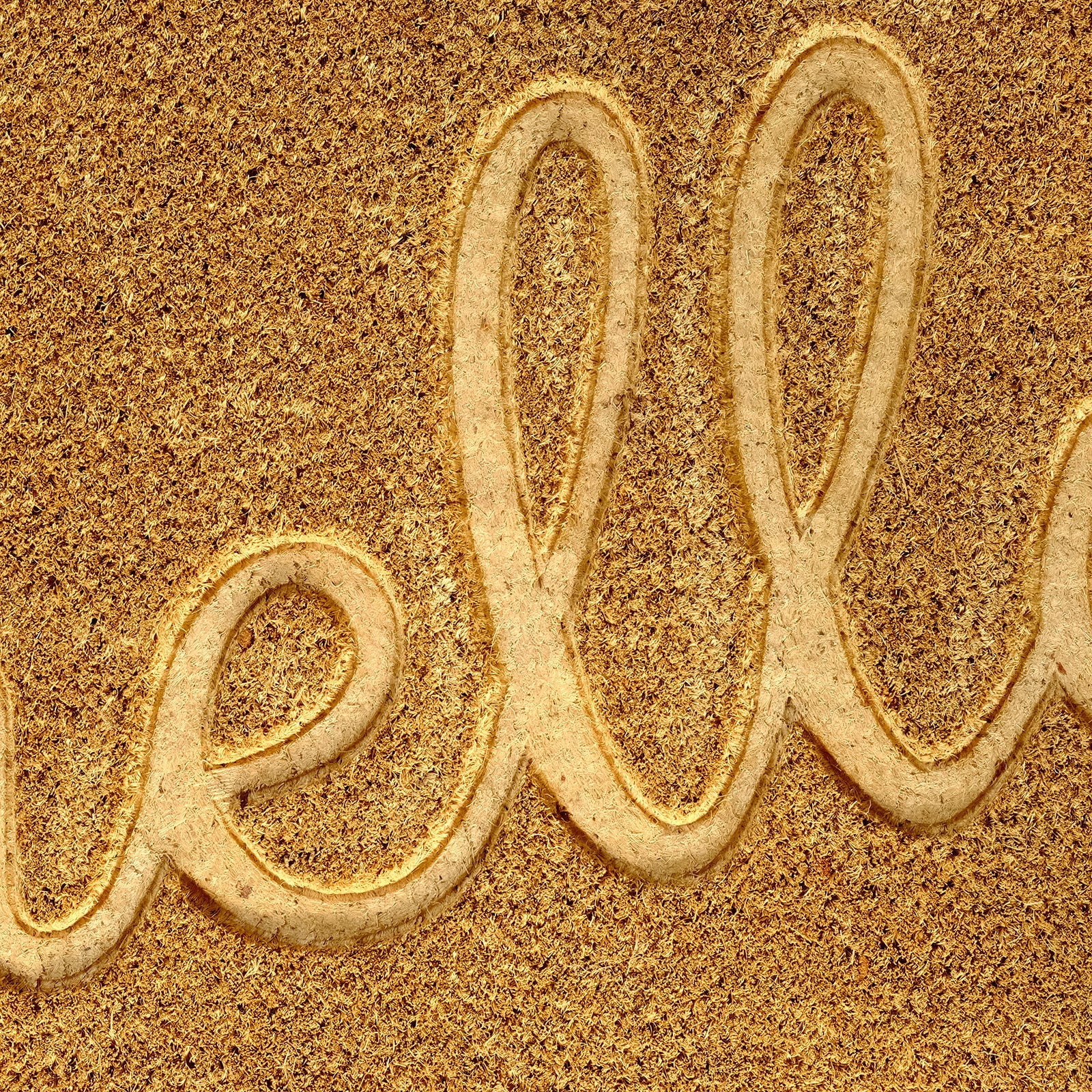 Hello Coir Outdoor Doormat 50 x 80cm Beige with Non-Slip PVC Backing Dirt Trapper
