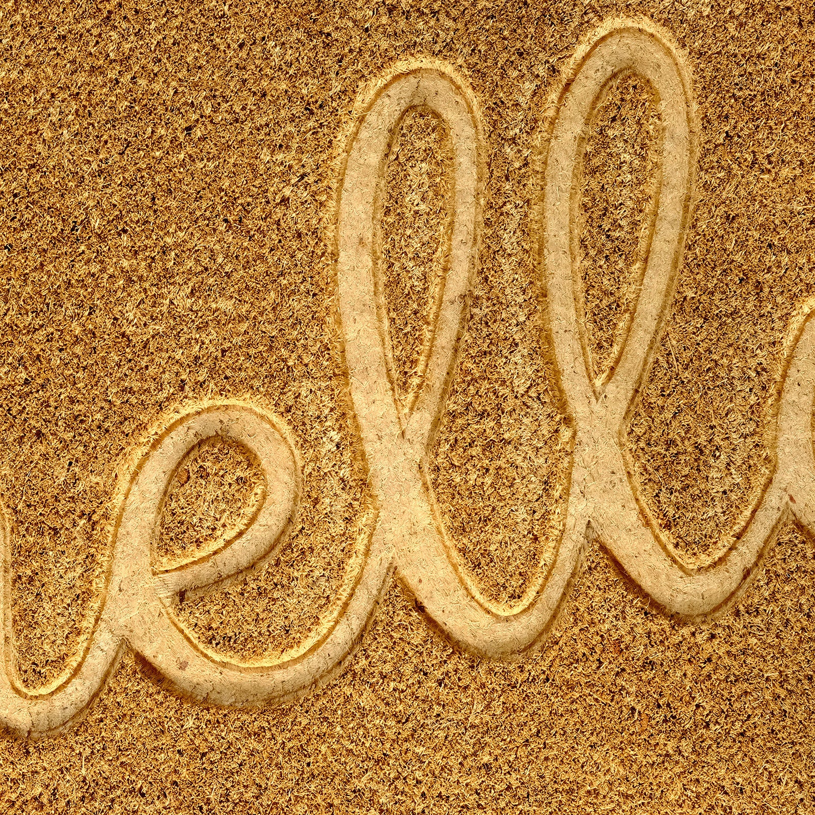 Hello Coir Outdoor Doormat 50 x 80cm Beige with Non-Slip PVC Backing Dirt Trapper