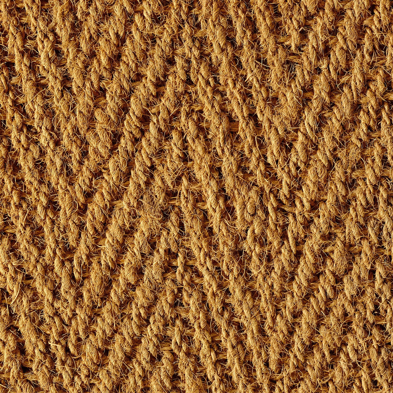 Chevron Flat Weave Coir Indoor Door Mat 45 x 75cm Brushed Finish