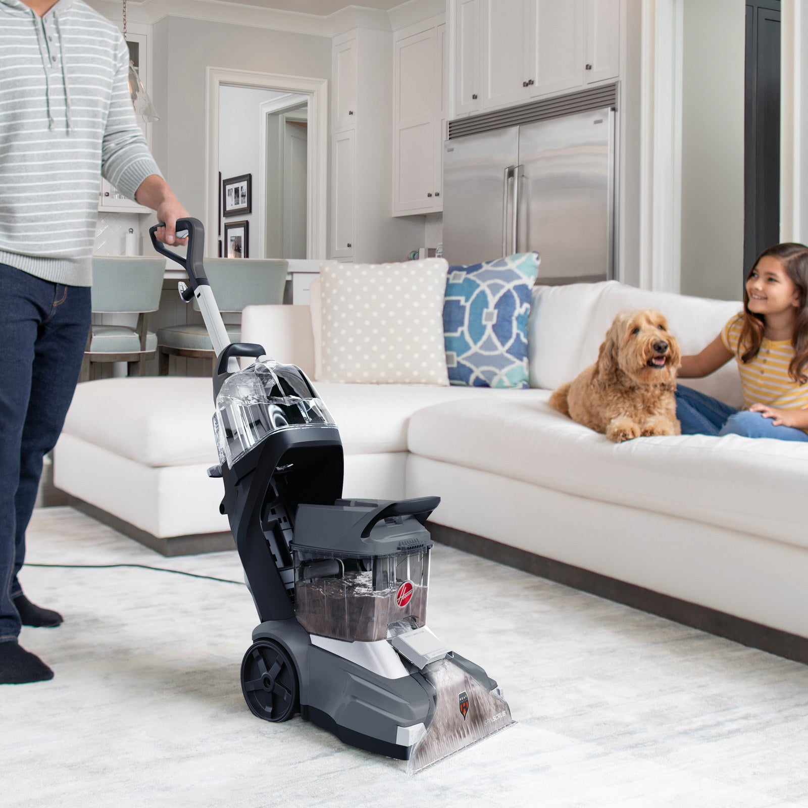 Hoover Power Scrub XL Carpet Washer - 3L Recovery Tank, SpinScrub Brushes