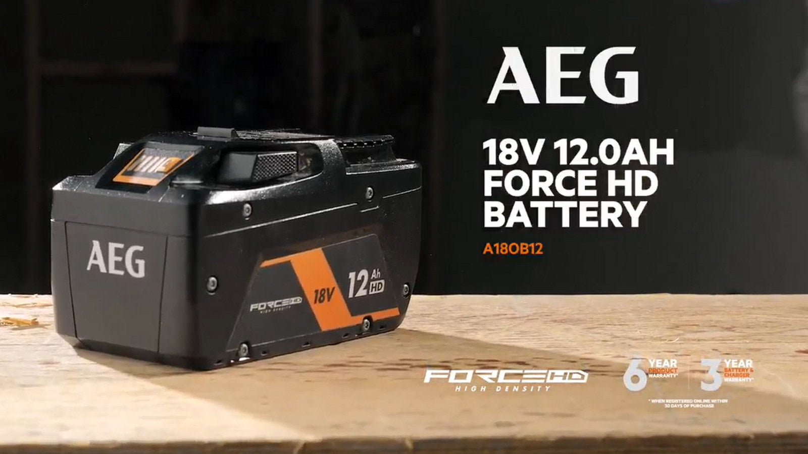 AEG 18V Force HD 12.0Ah Battery A18OB12