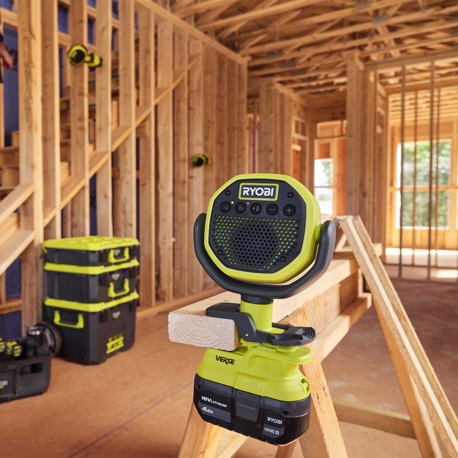 Ryobi ONE+ 18V Clamp Speaker RCLS18 - Bluetooth, Skin Only