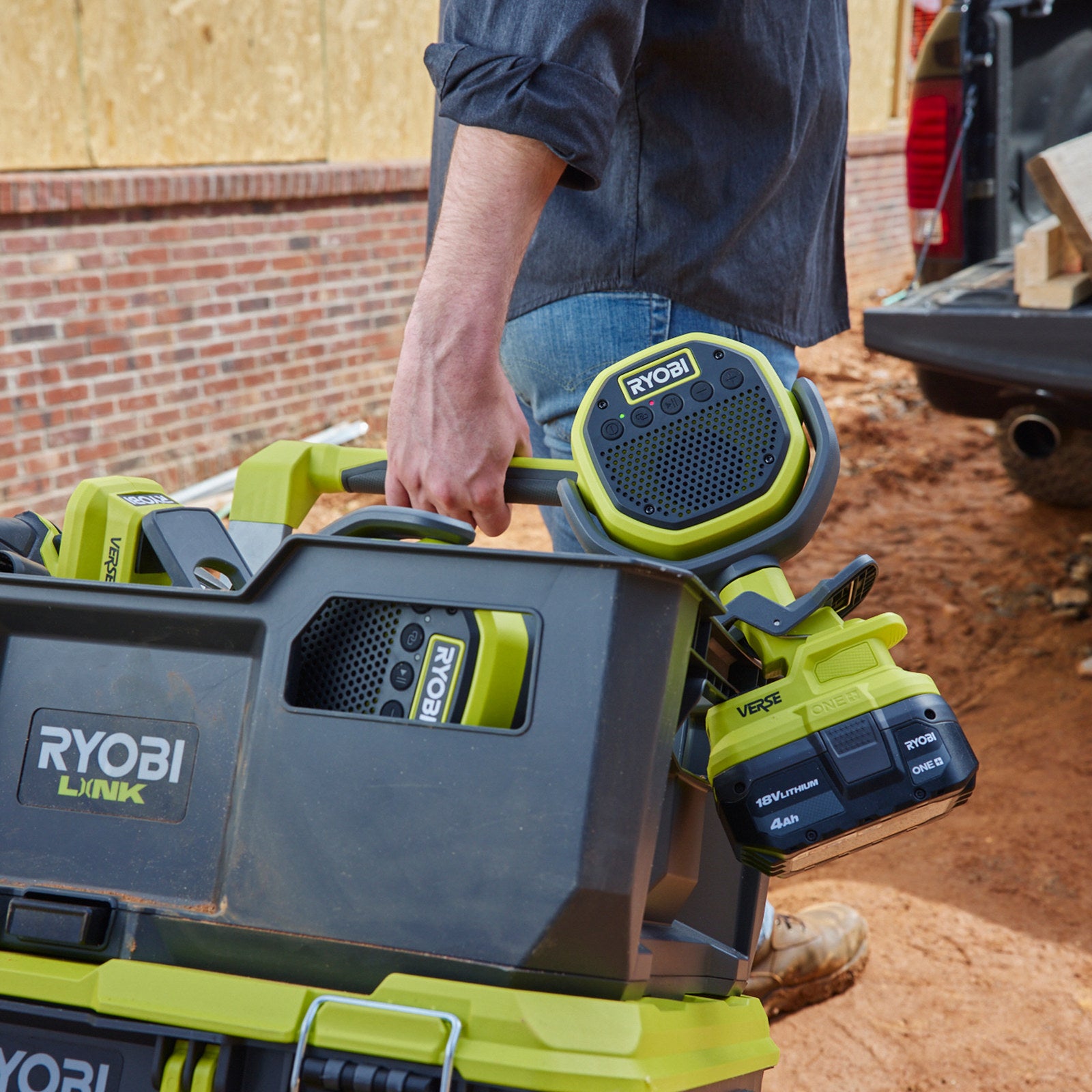 Ryobi ONE+ 18V Clamp Speaker RCLS18 - Bluetooth, Skin Only
