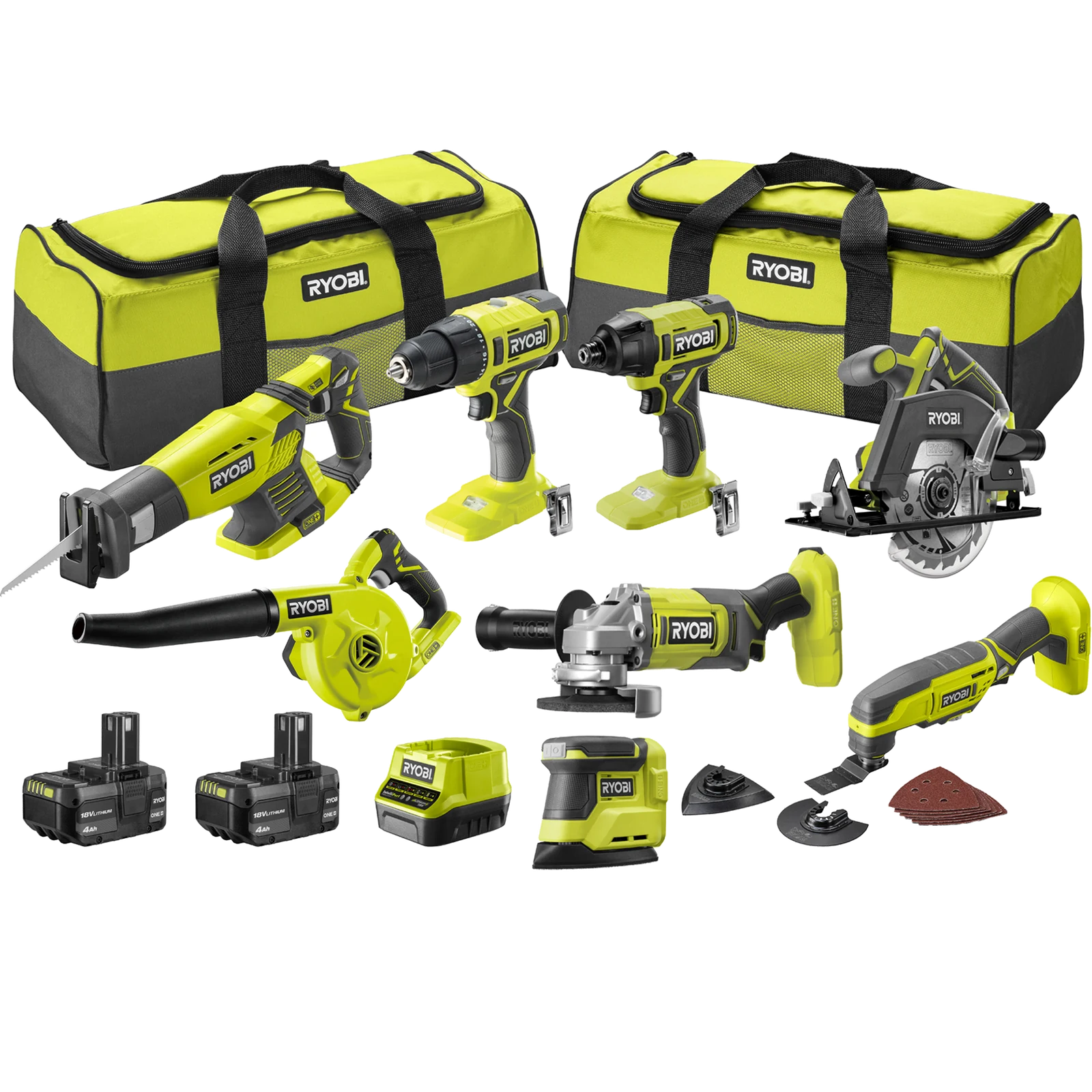 Ryobi 18V ONE+ Cordless 8 Piece Power Tool Kit R18X8C142B