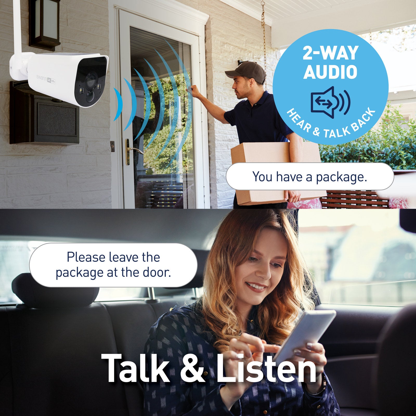 Swann MaxRanger 4K Solar Wireless Security System 2 Pack, 64GB, Night Vision SWNVK-MR4KSD2-AU