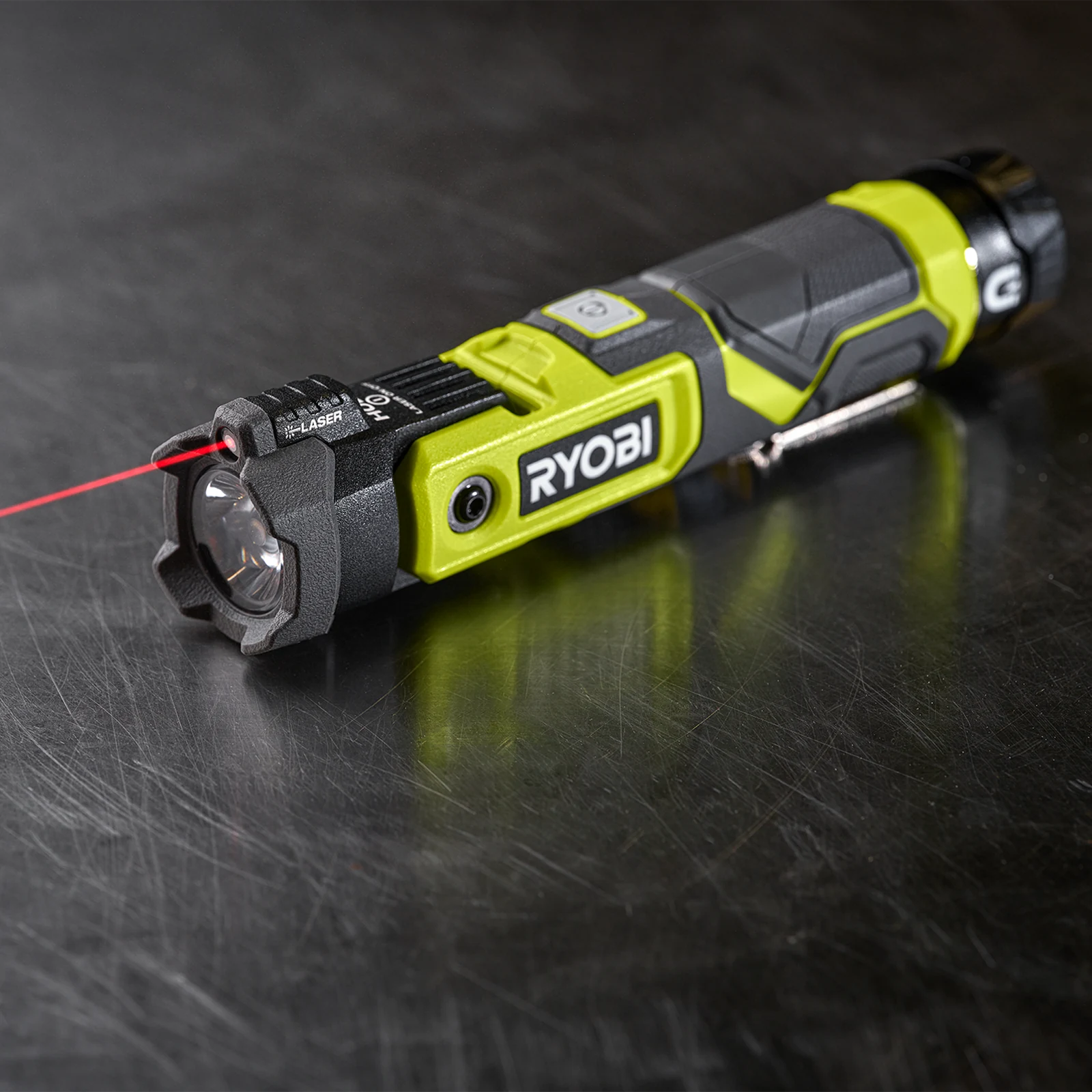 Ryobi USB Lithium Pivoting Laser Light 2Ah Kit RPLL4K - Cordless Magnetic Work Light