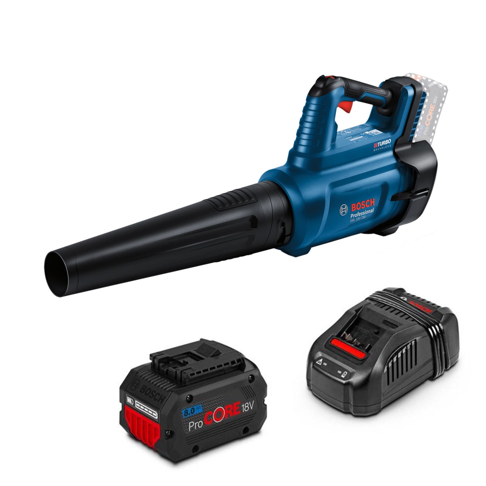 Bosch 18V Professional BITURBO 780m3/h Cordless Blower 8.0Ah Kit GBL 18V-750