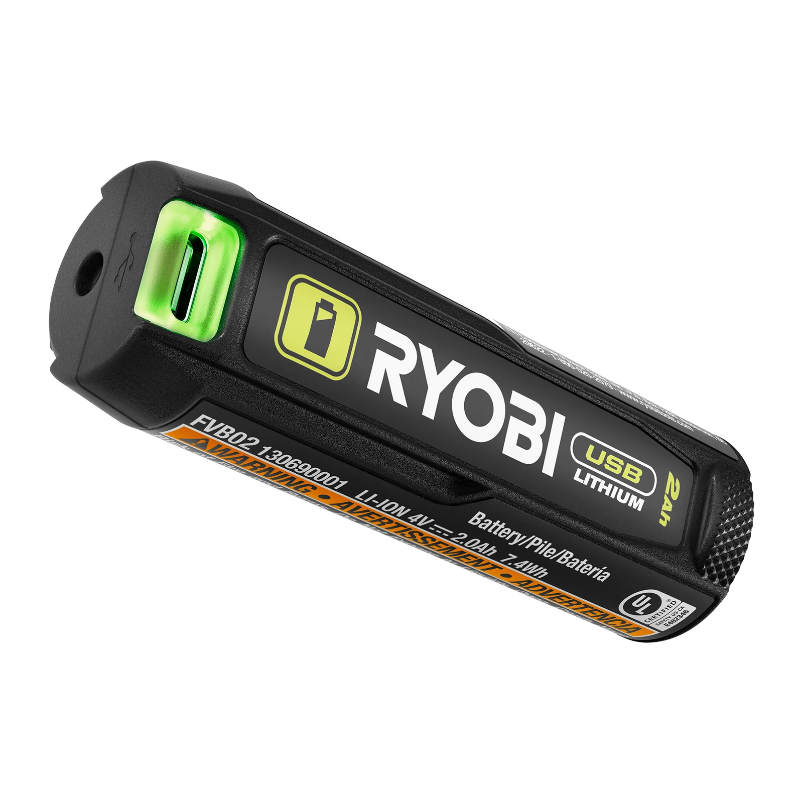 Ryobi USB Lithium 2Ah Battery and Power Bank RB4L20 with LED Charge Gauge