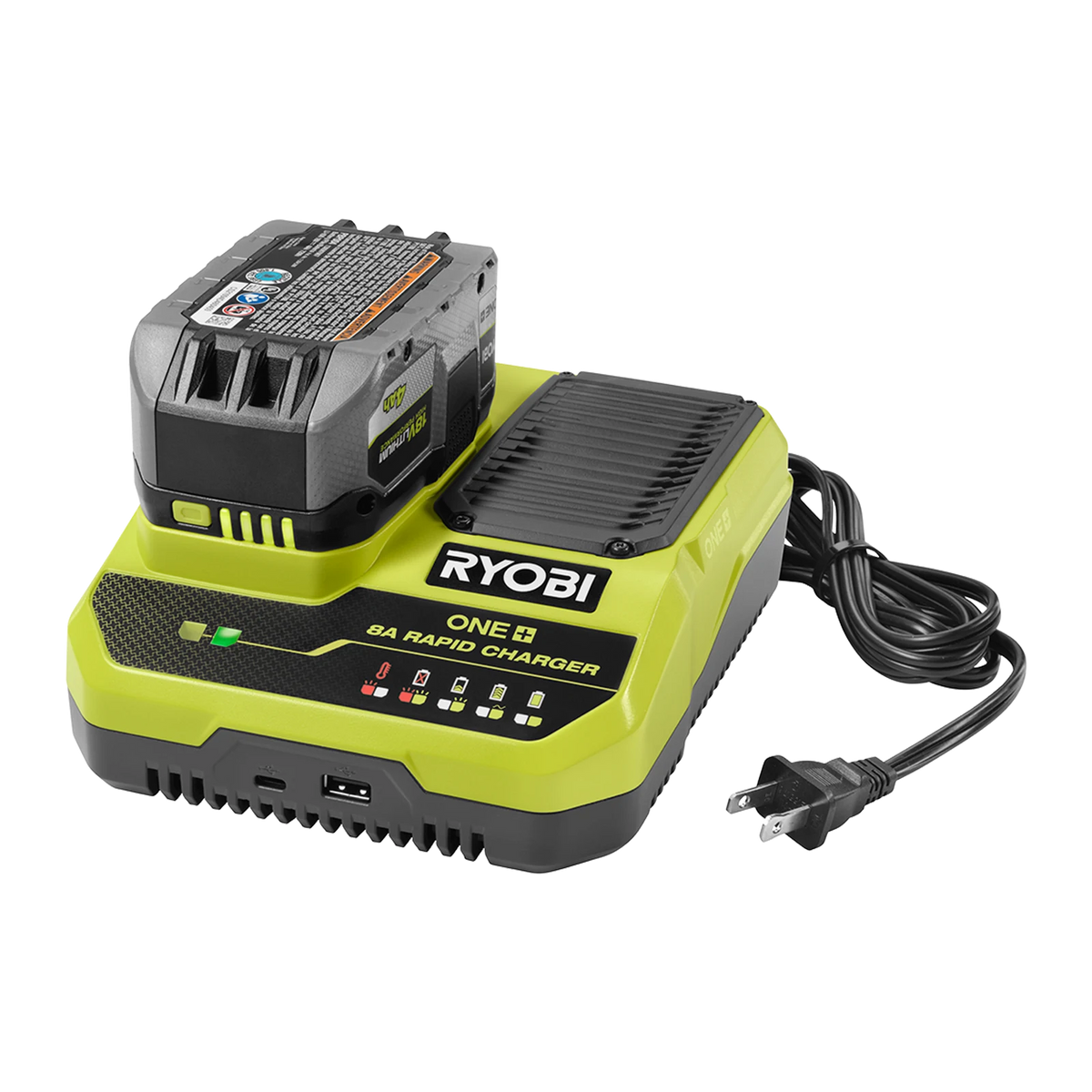 Ryobi 18V ONE+ 8A Rapid Charger RC18180 for ONE+ Batteries