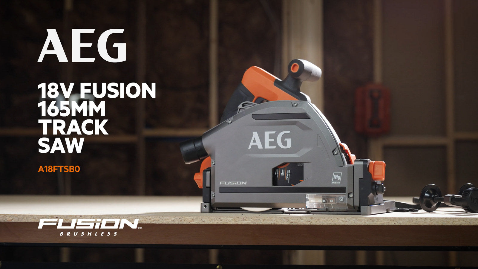 AEG 18V FUSION 165mm Track Saw A18FTSB0 Brushless Plunge Saw - Skin Only