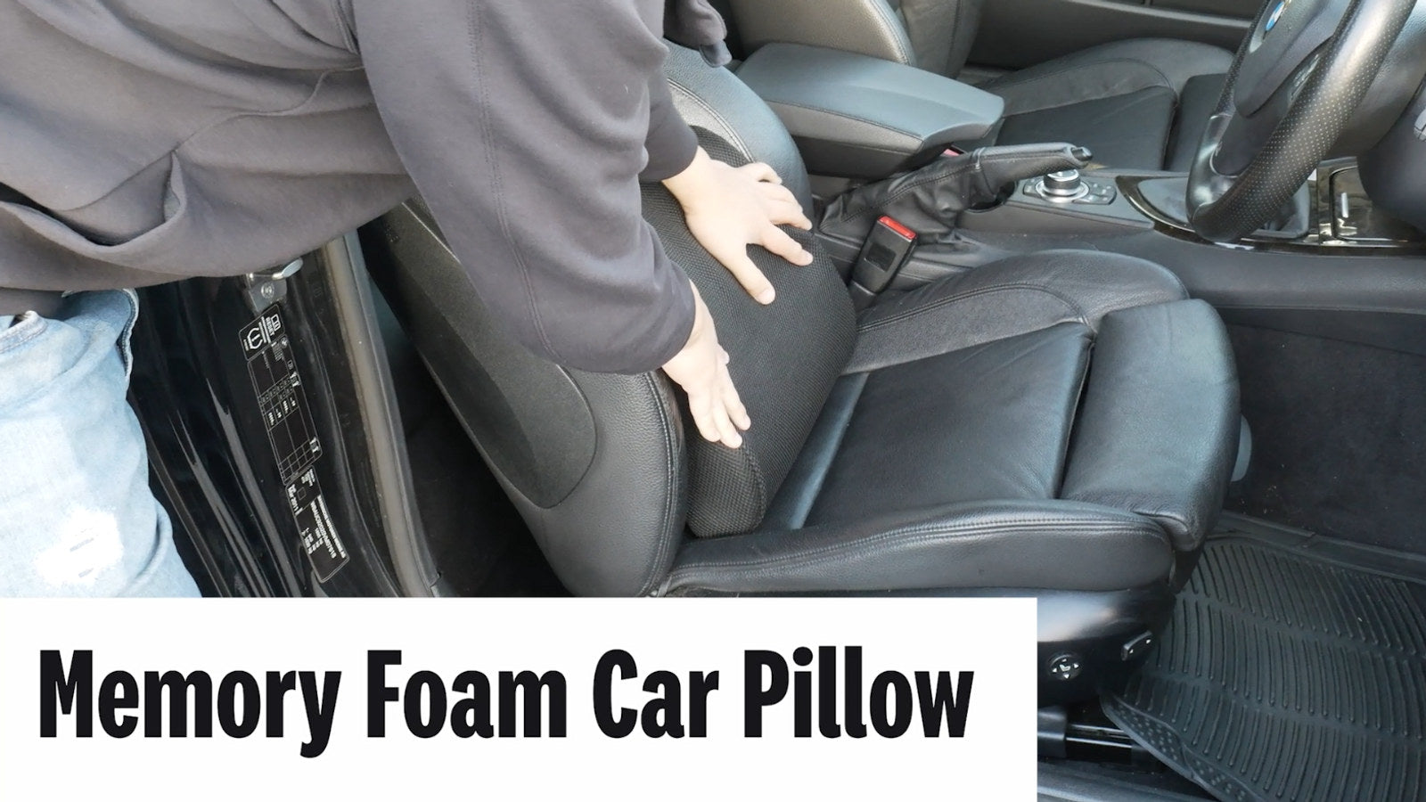 All Set 335 x 320 x 120mm Black Memory Foam Car Pillow