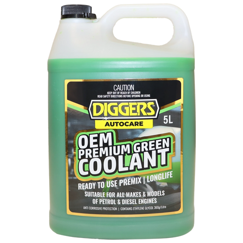 Diggers Premium Green Coolant 5L OEM Pre-Mixed Ready to Use