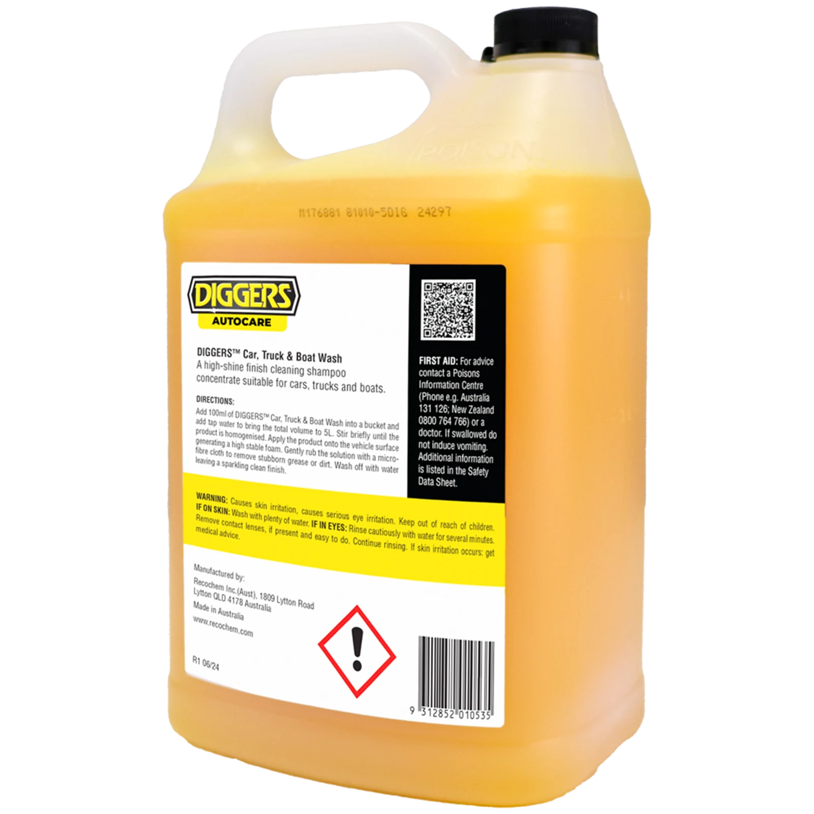 Diggers Car Truck & Boat Wash 5L Concentrate Wash Shampoo