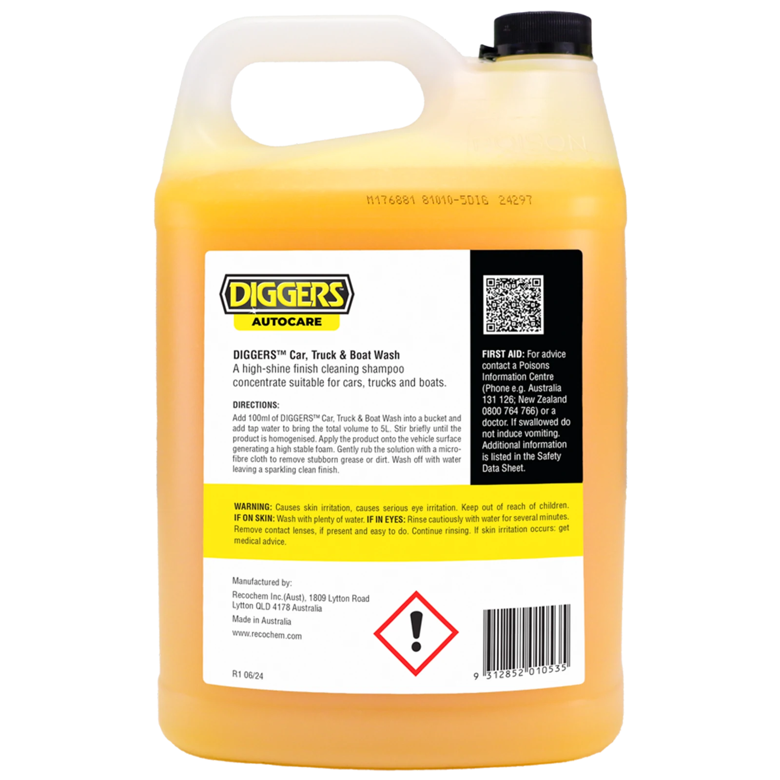 Diggers Car Truck & Boat Wash 5L Concentrate Wash Shampoo