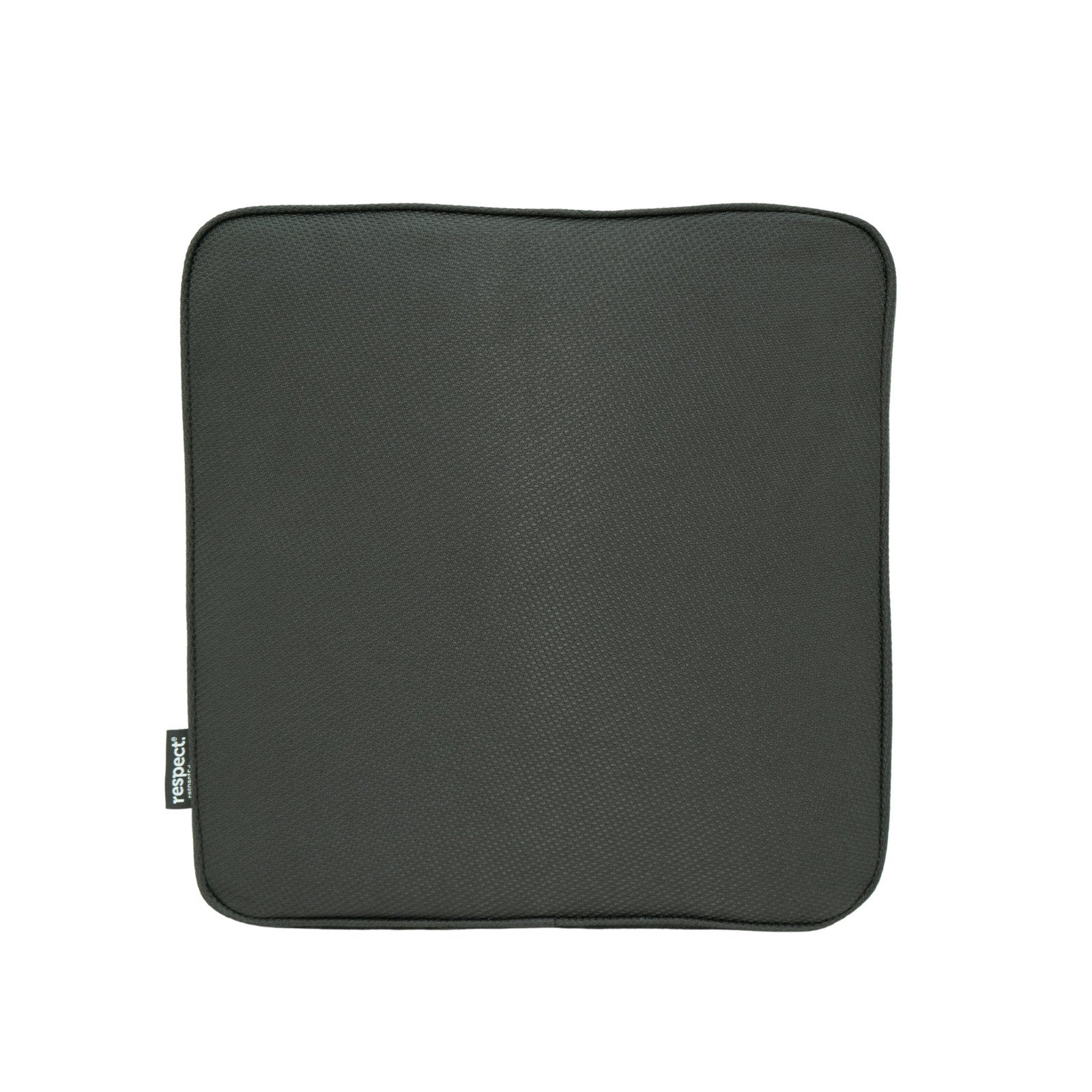 Respect Black Outdoor Square Cushion in Recycled Plastic, UV Resistant