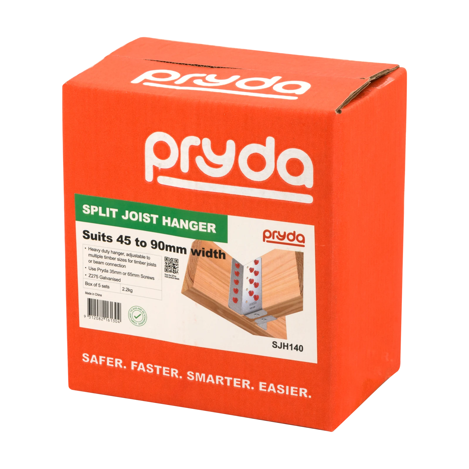 Pryda Split Joist Hanger Pair 140mm, Galvanised, 1L & 1R