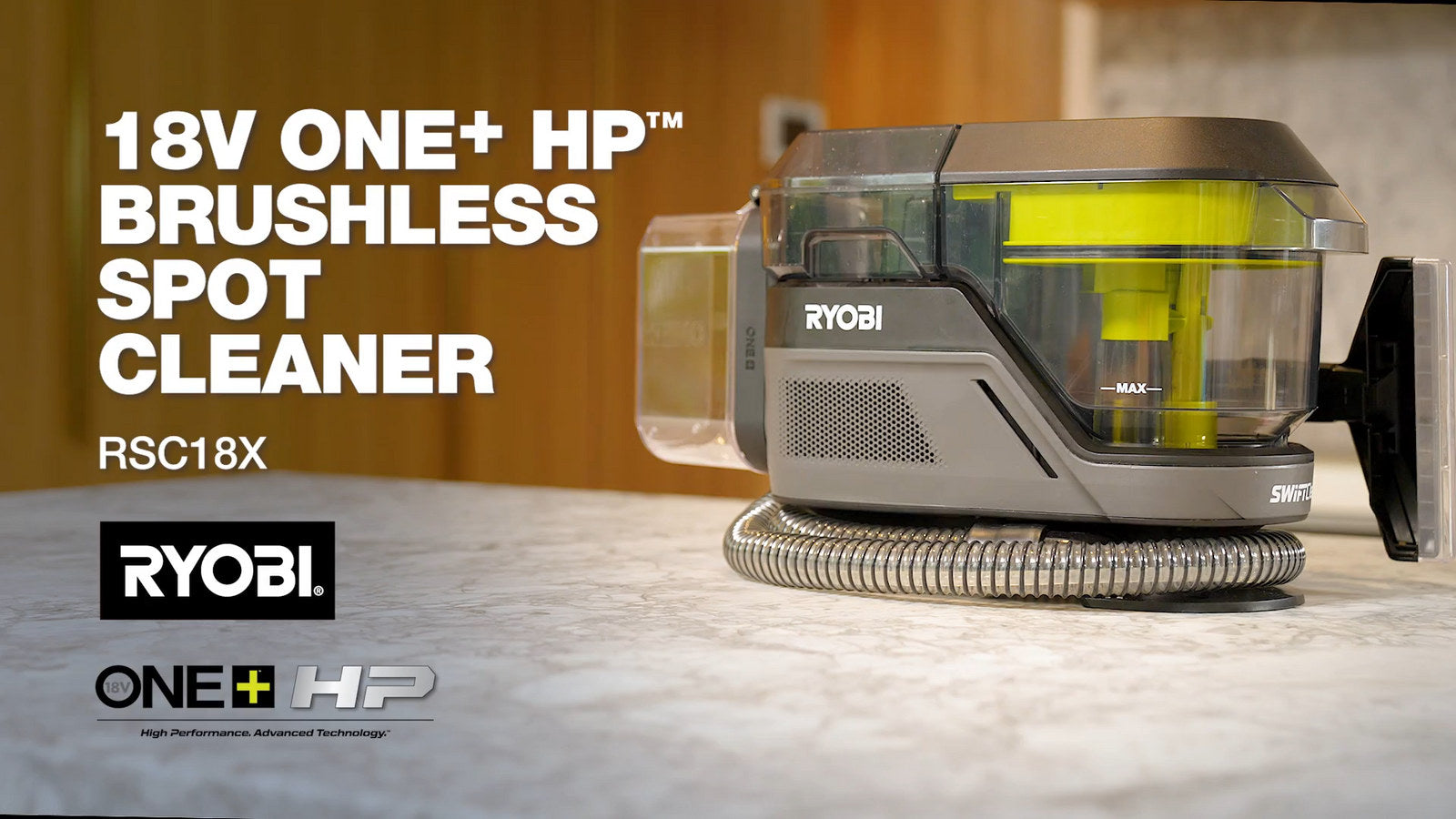 Ryobi 18V ONE+ HP Brushless SWIFTClean Spot Cleaner RSC18X - Tool Only