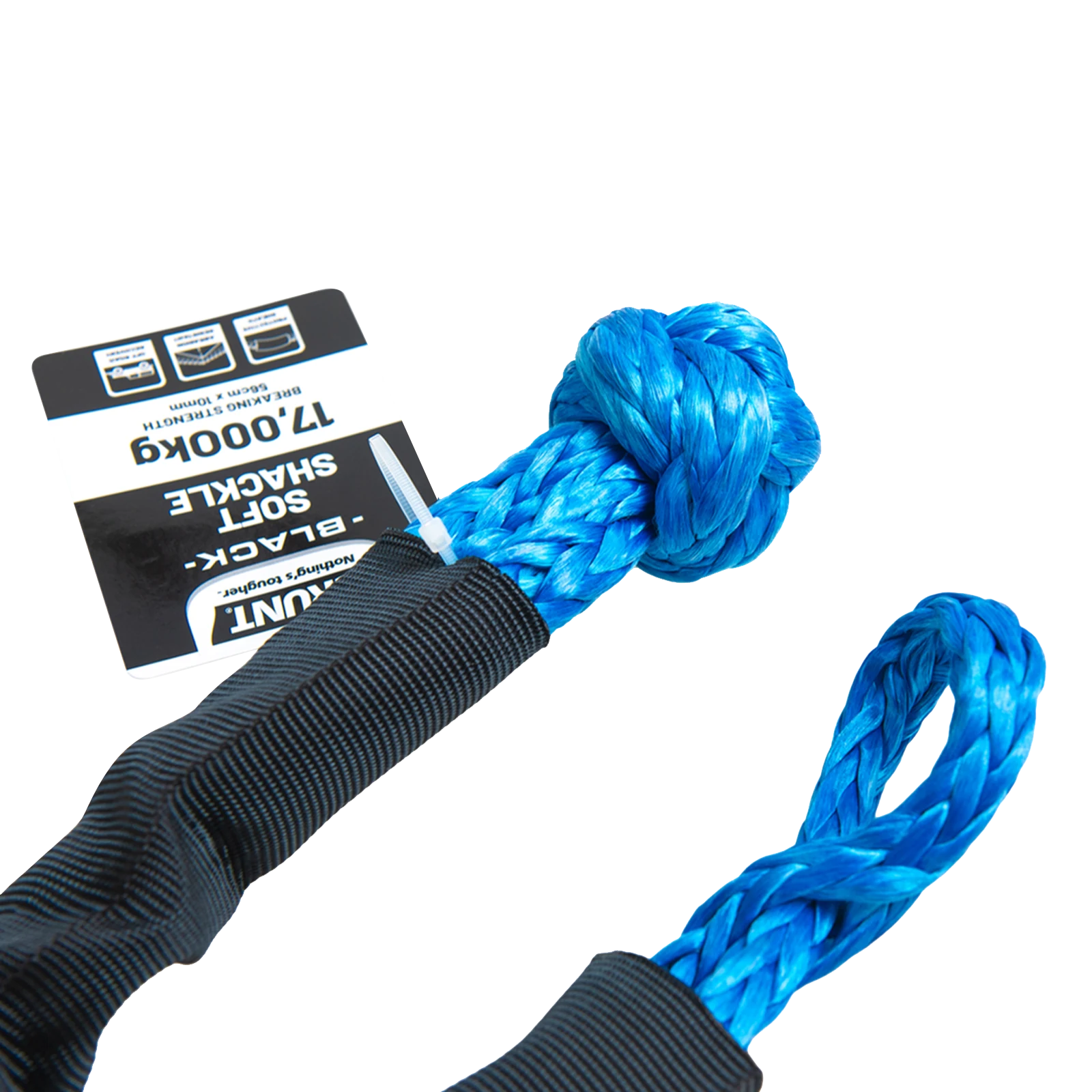 GRUNT 17000kg Braided Soft Shackle 60 x 280mm, Abrasion-Resistant 4WD Recovery