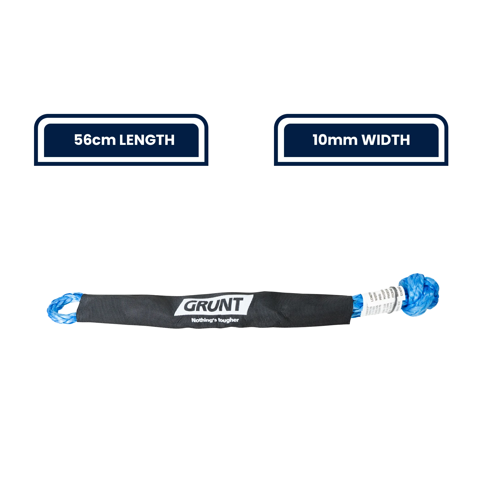 GRUNT 17000kg Braided Soft Shackle 60 x 280mm, Abrasion-Resistant 4WD Recovery