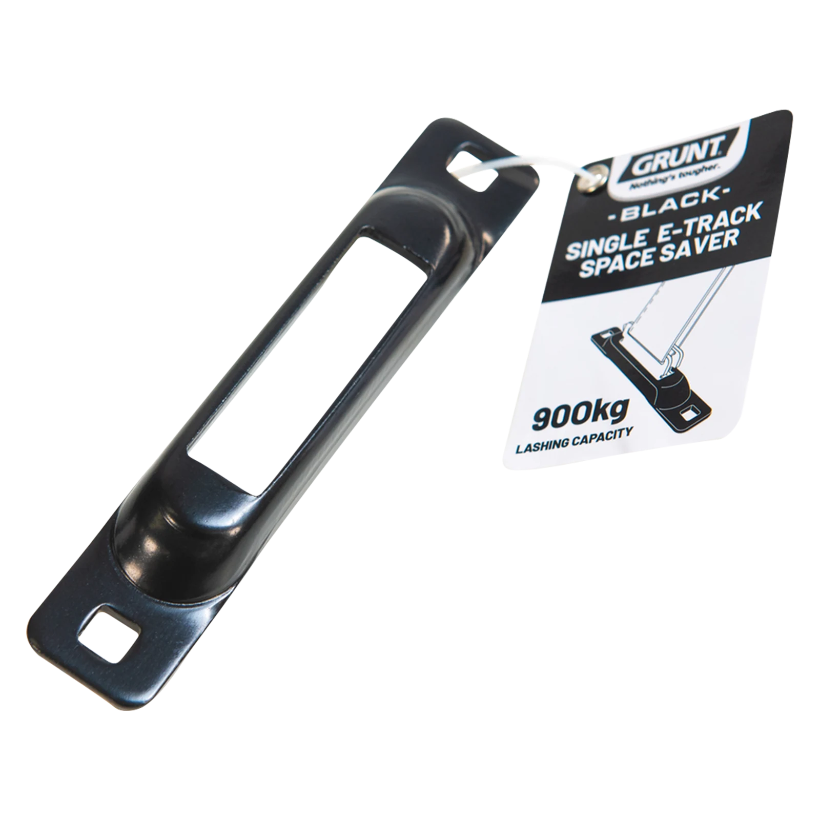 GRUNT Black Single E-Track Space Saver Plate, 900kg Lashing Capacity