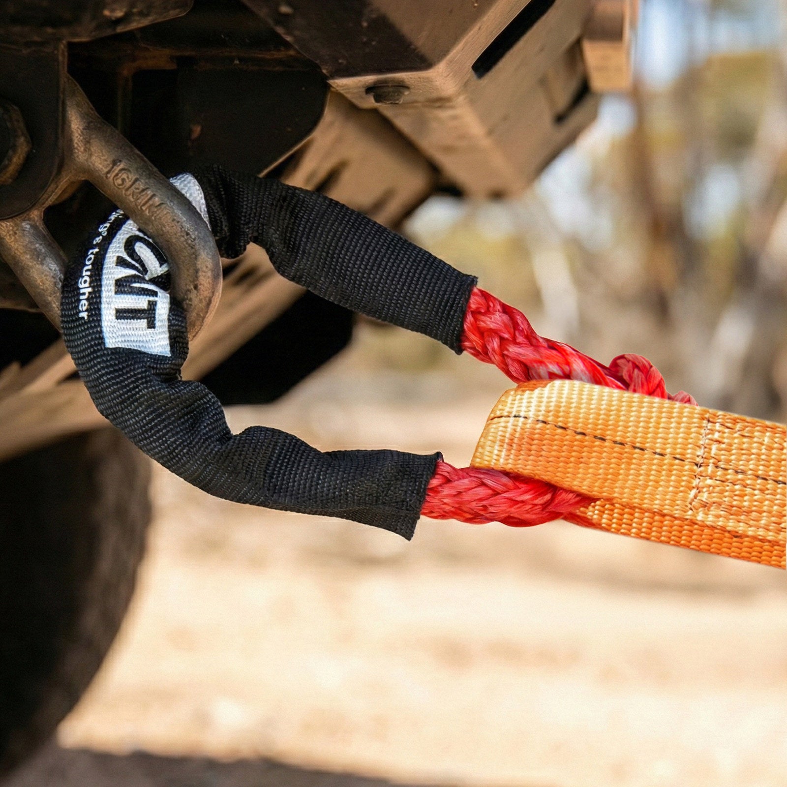 GRUNT 8,000kg Braided Soft Shackle 45 x 230mm, Abrasion-Resistant 4WD Recovery