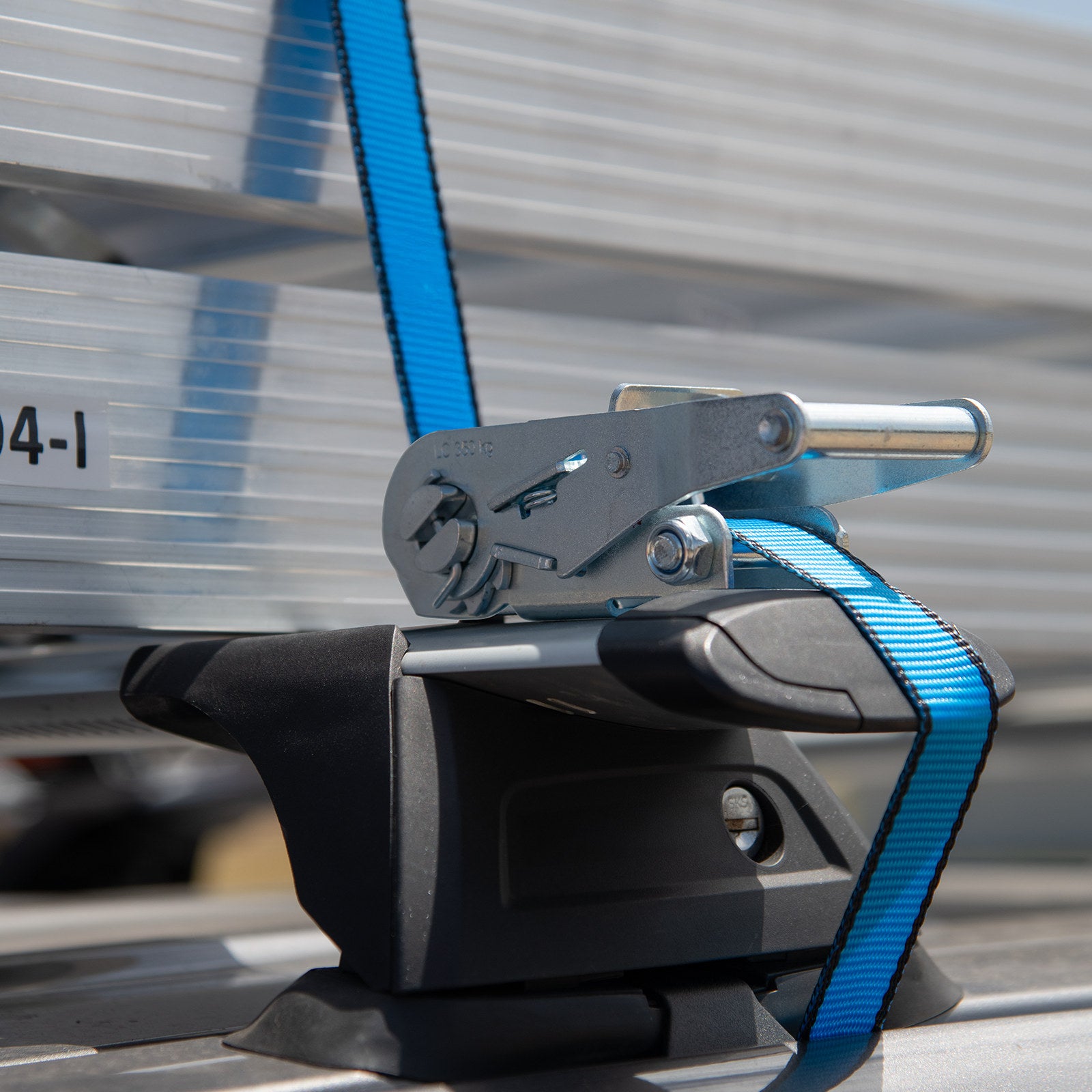 GRUNT T-Slot Roof Ratchet Tie Down, 25mm x 2m Webbing, Universal Roof Rack Fit