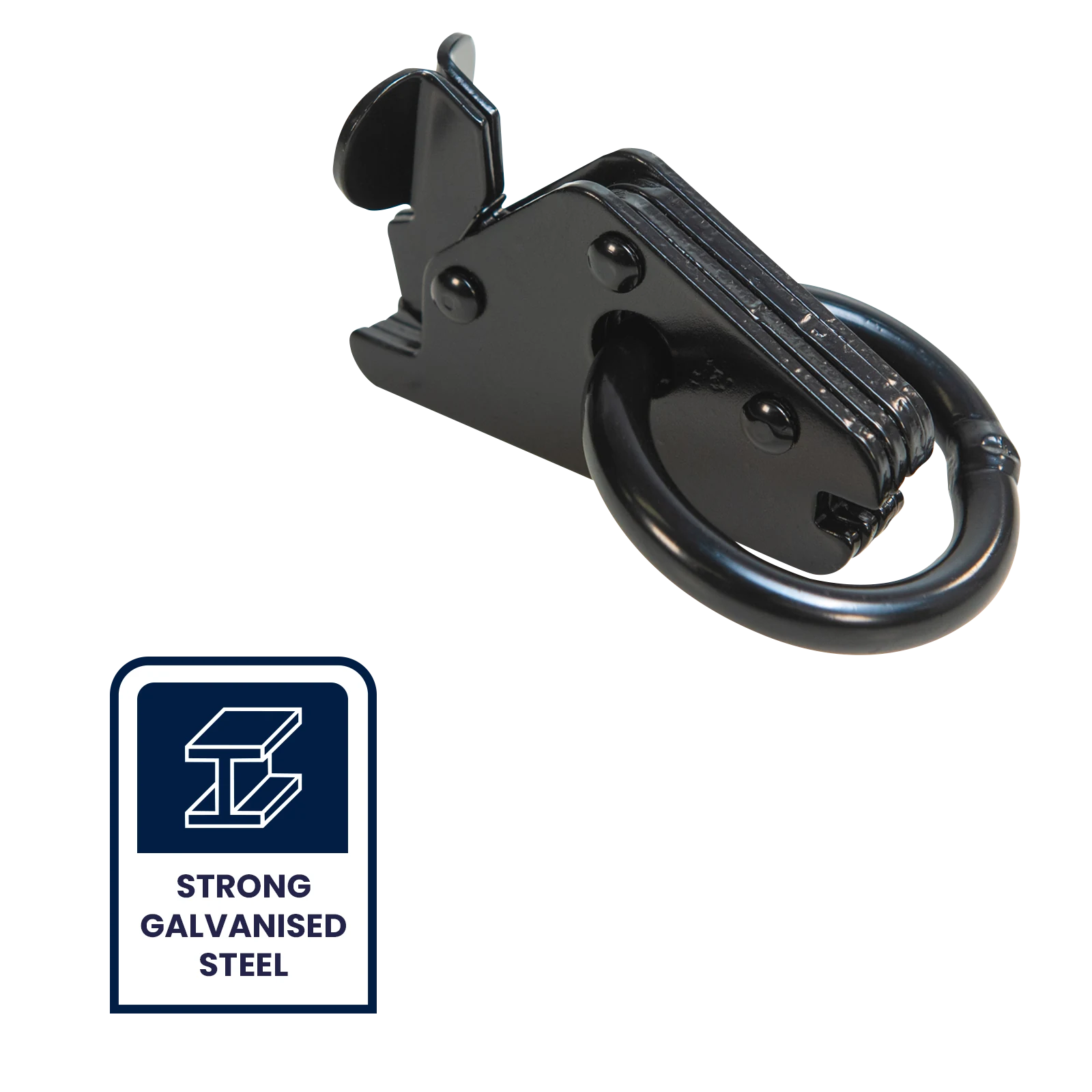 GRUNT 50mm Black O-Ring E-Track Fitting, 1350kg Lashing Capacity