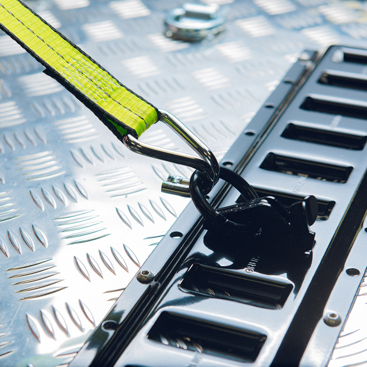 Grunt E Track Horizontal 60cm - Black - Galvanised Steel - Cargo Securing Solution - SuperSaverAU - view 5