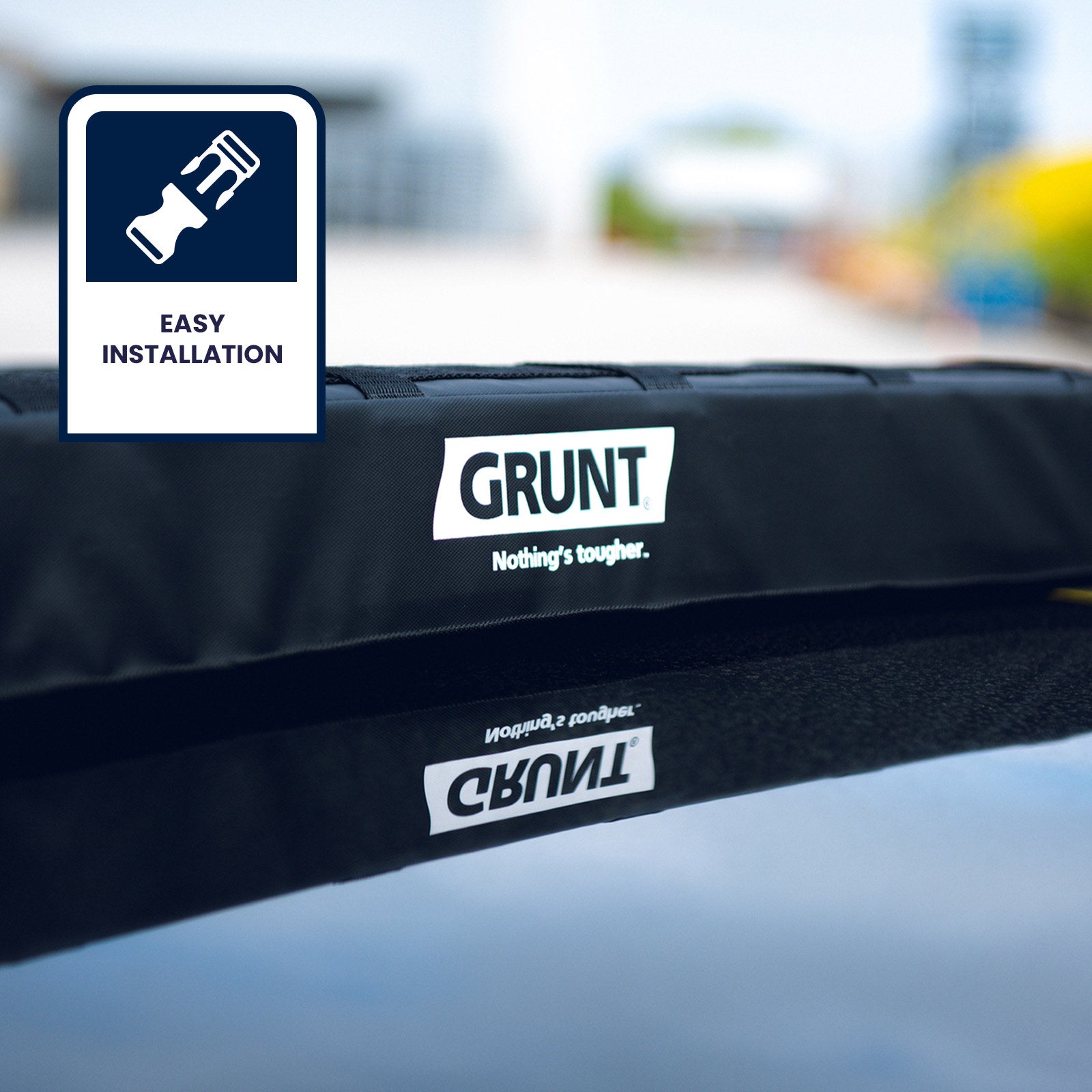GRUNT 100cm Black Deluxe Single Piece Soft Roof Rack Cargo Protector, Universal Fit