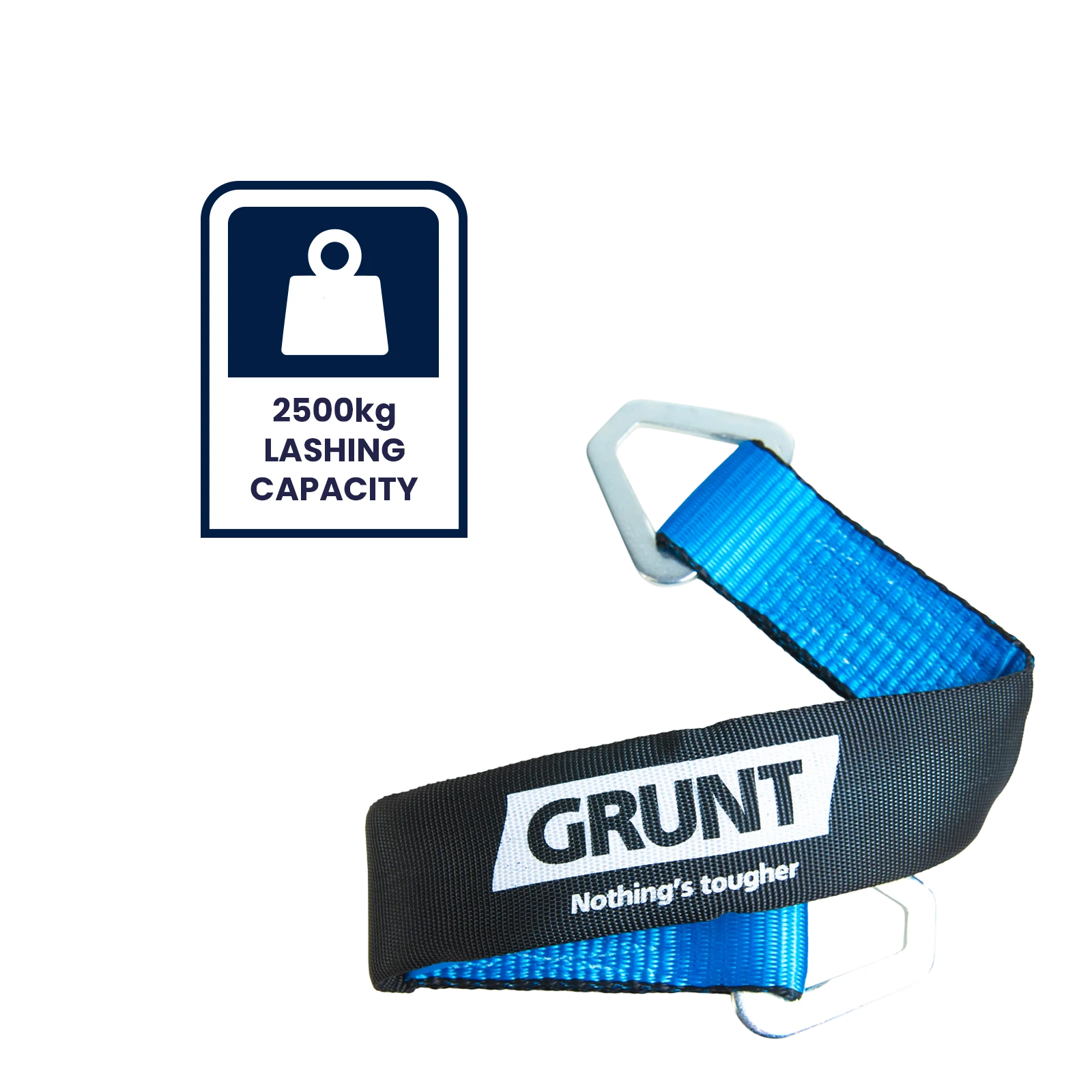GRUNT Heavy Duty Axle Strap 50mm x 60cm Black, 4500kg Lashing Capacity