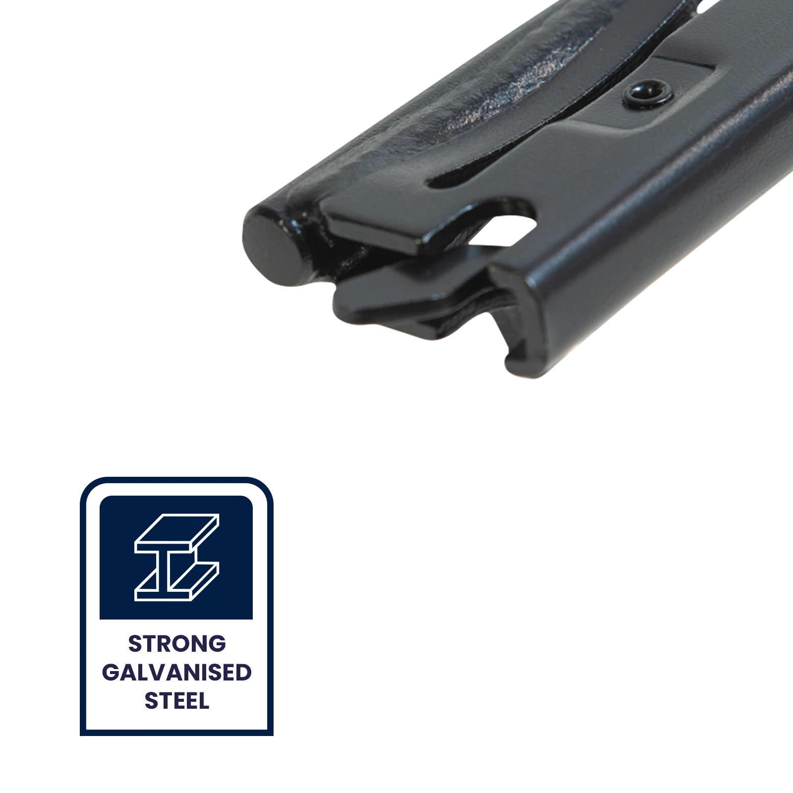 GRUNT Black E-Track Fitting with J Hook, 180kg Lashing Capacity