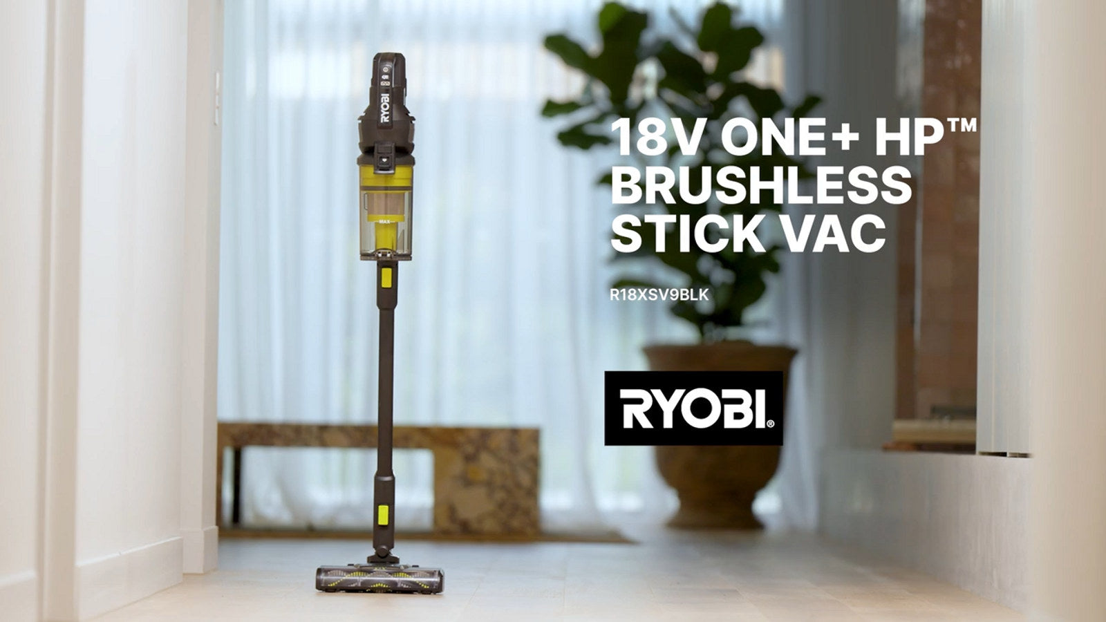 Ryobi 18V ONE+ HP Stick Vacuum - Tool Only R18XSV9BLK