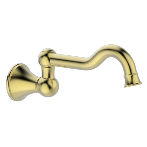 Mondella Maestro Classic Swivel Bath Spout 243mm Brushed Brass Lead Free Brass 6L/min 5 Star WELS