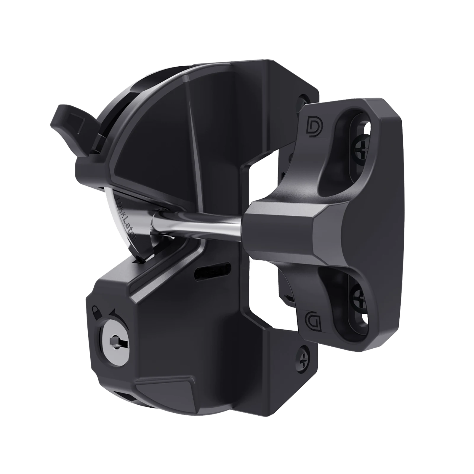 LokkLatch General Purpose Gate Latch, Black, Key Lockable, Exterior