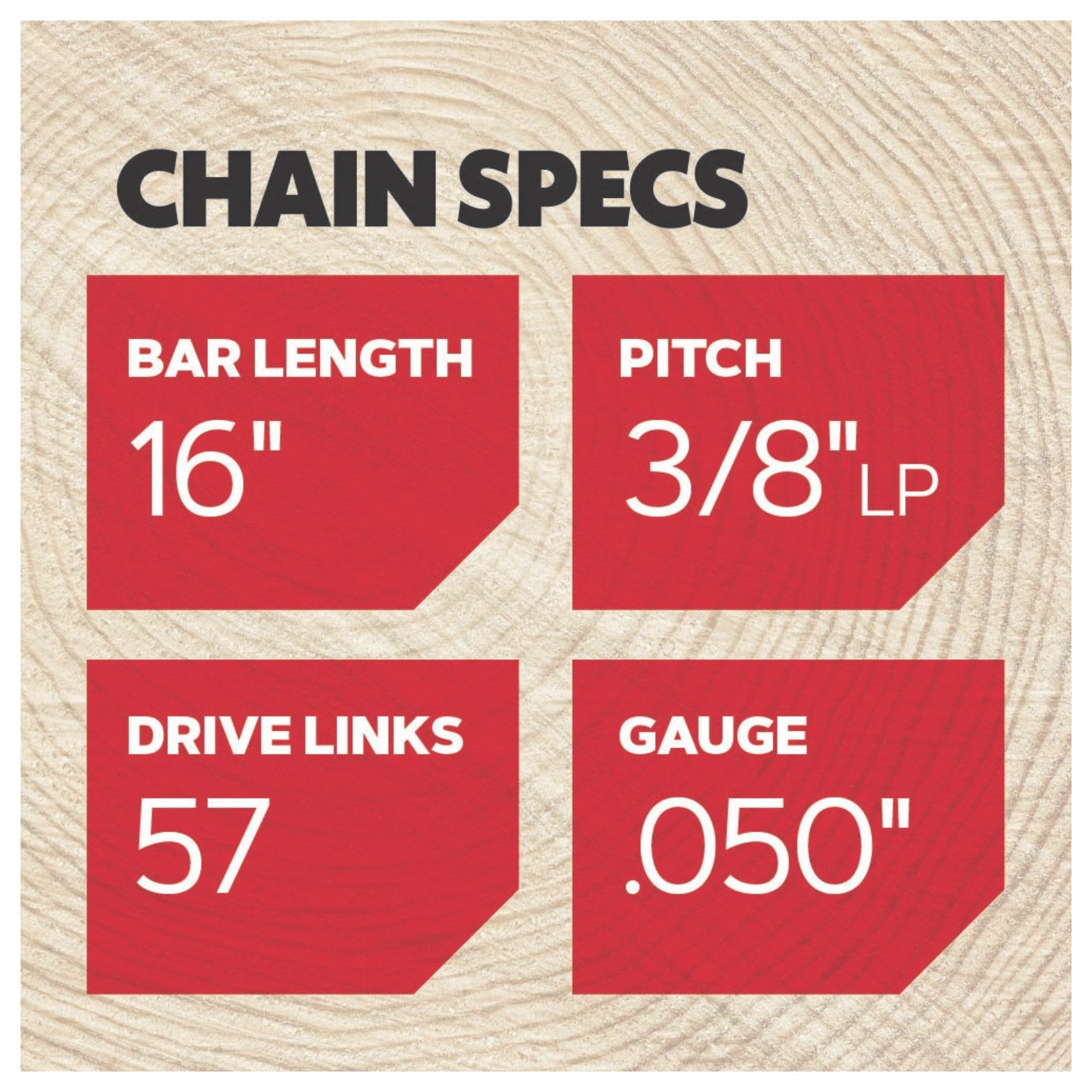 Oregon T57 16" Pro Series Chainsaw Chain, 57 Drive Links