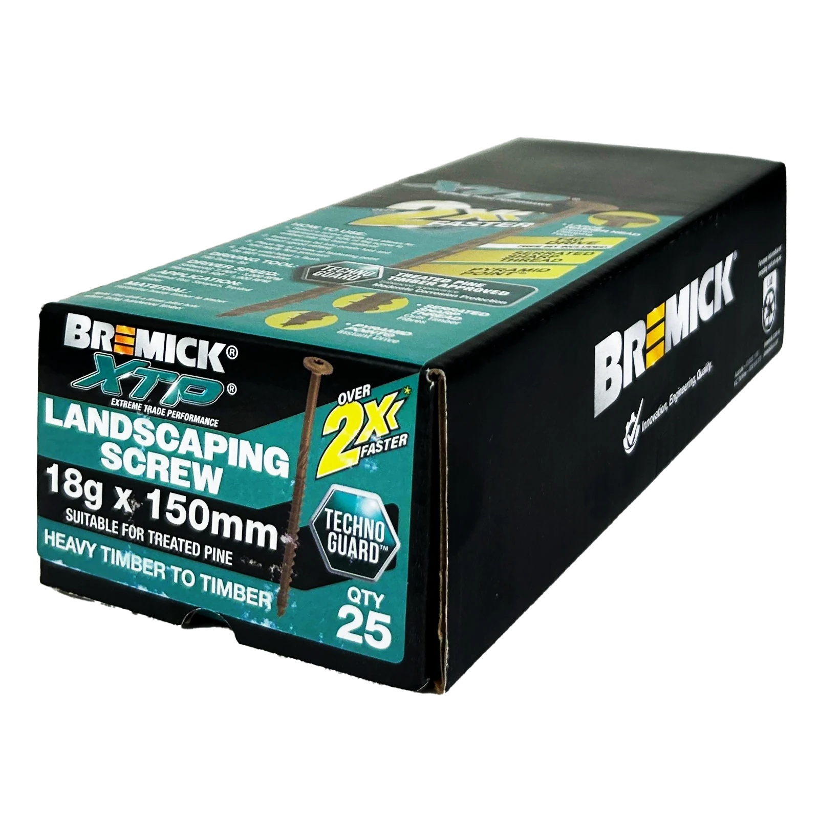 Bremick XTP 18g x 150mm T40 Technoguard Landscape Screws 25 Pack