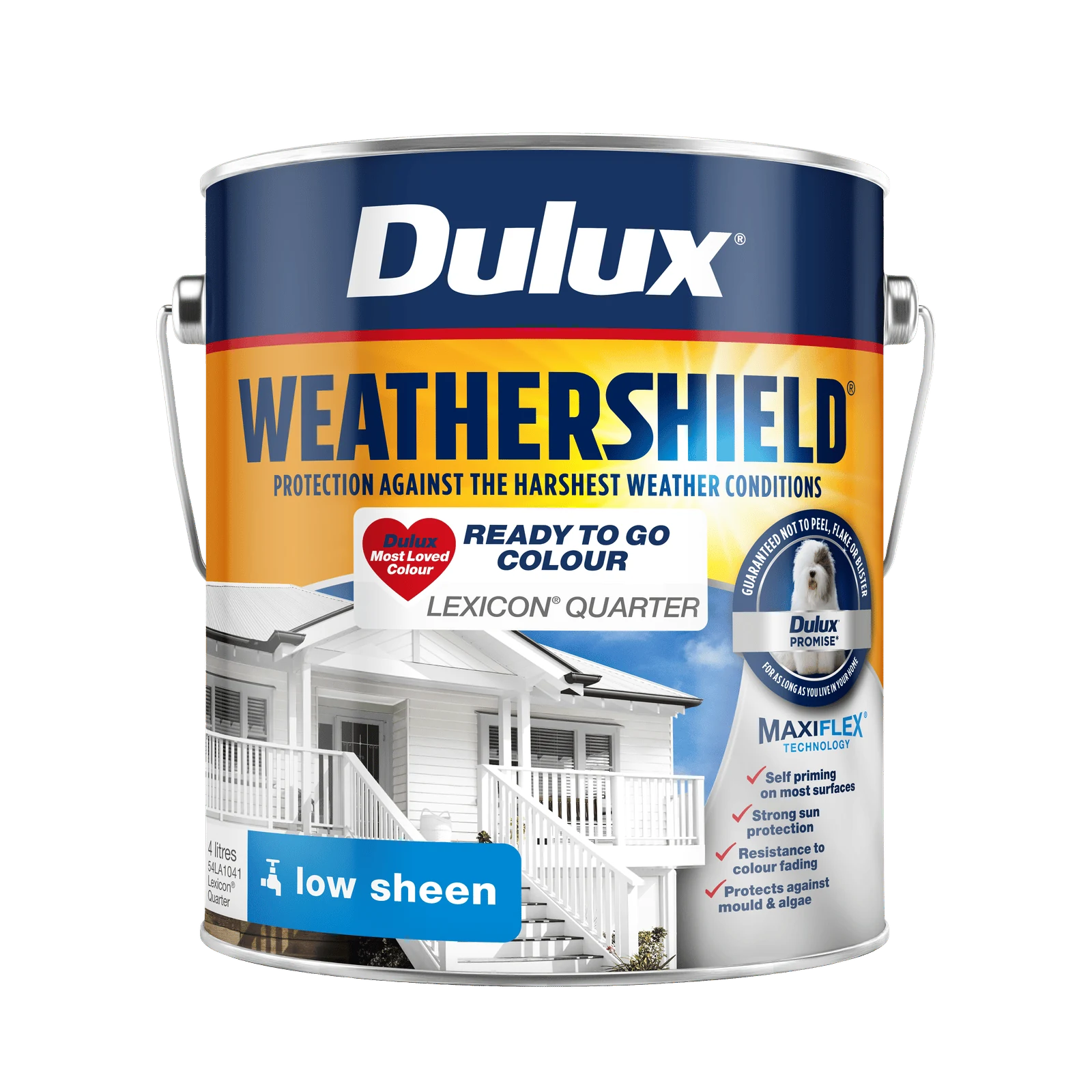 Dulux Weathershield 4L Lexicon Quarter Low Sheen Exterior Paint