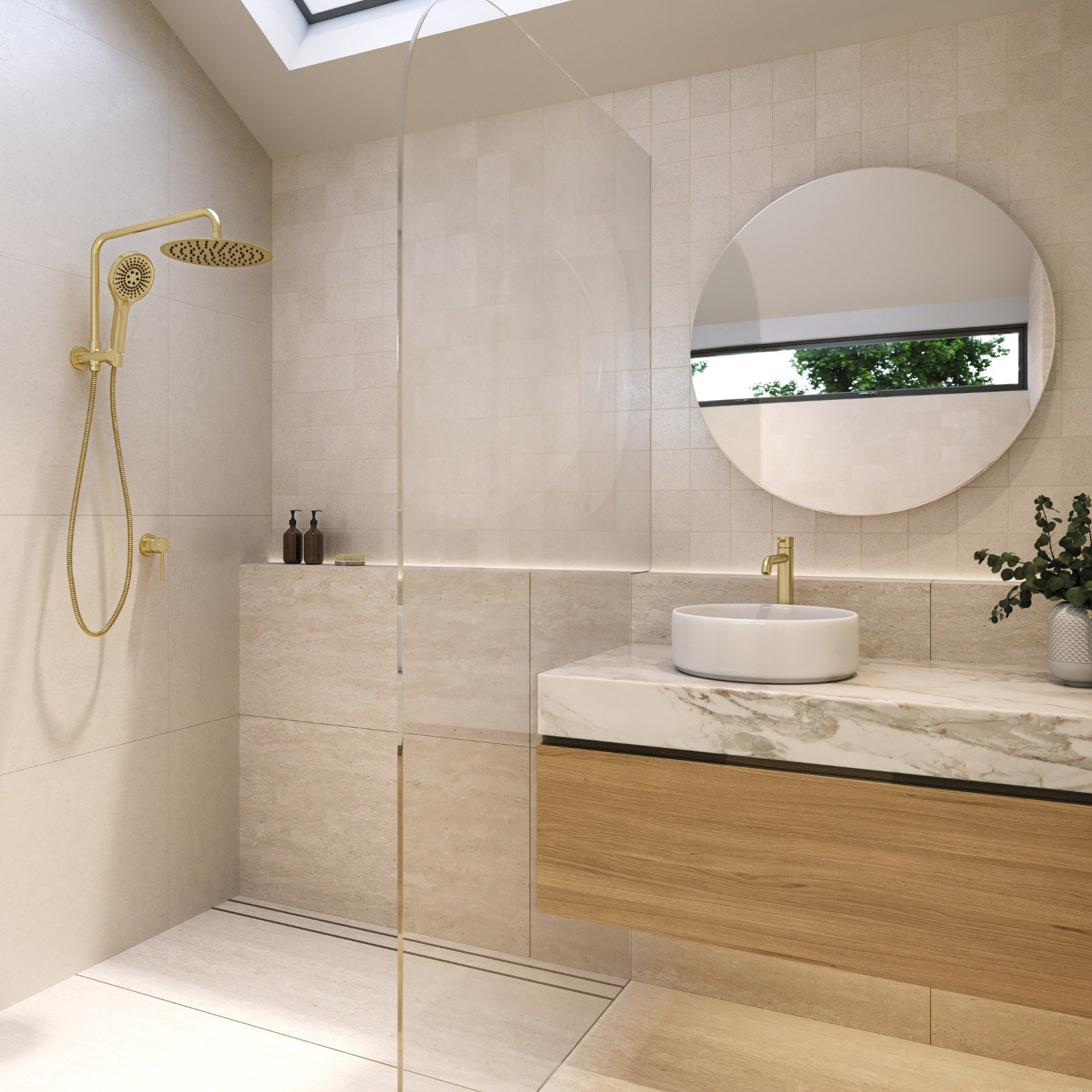 Mondella Resonance 25mm Brushed Brass Vessel Basin Mixer, Pin Lever, 304 Stainless Steel, 7.5L/min WELS 4 Star