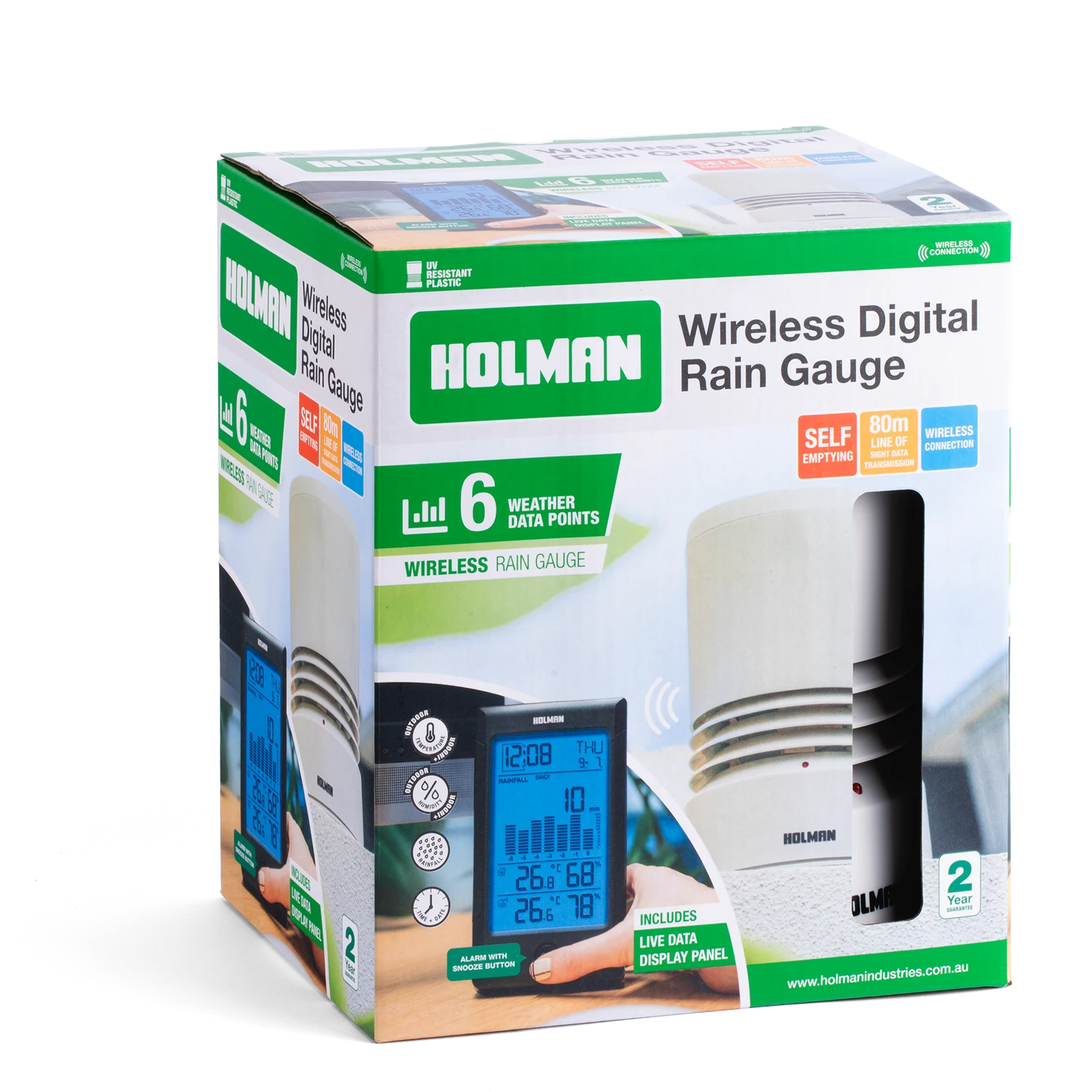 Holman Wireless Digital Rain Gauge with Temperature and Humidity DRG001