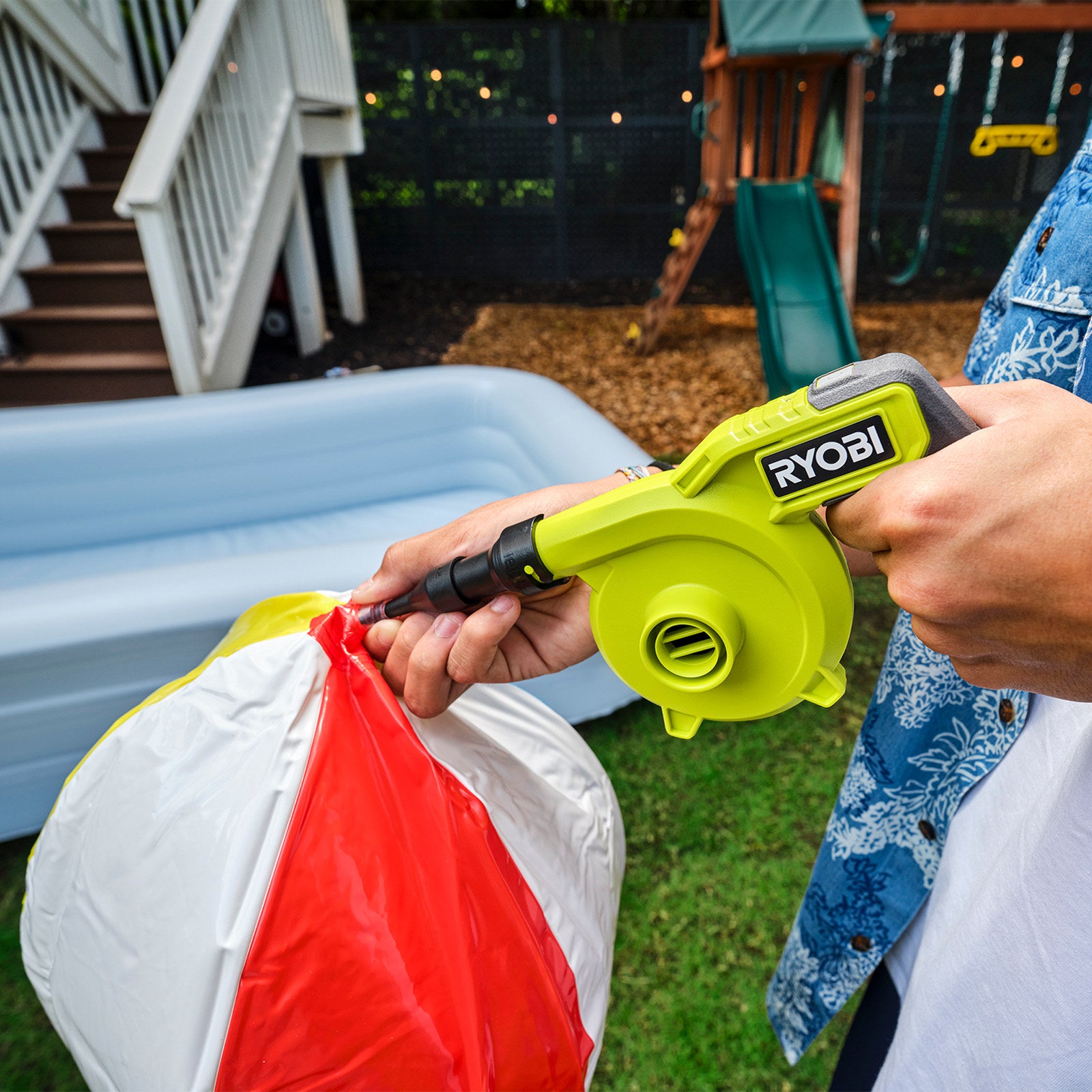 Ryobi USB High Volume Inflator 2Ah Kit RVI4K