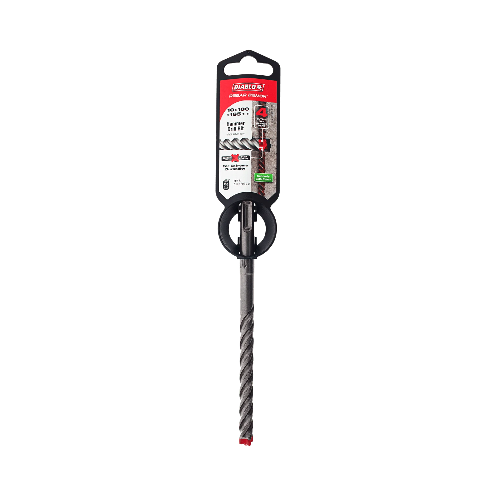 Diablo Rebar Demon 10 x 165mm SDS-Plus 4-Cutter Hammer Drill Bit