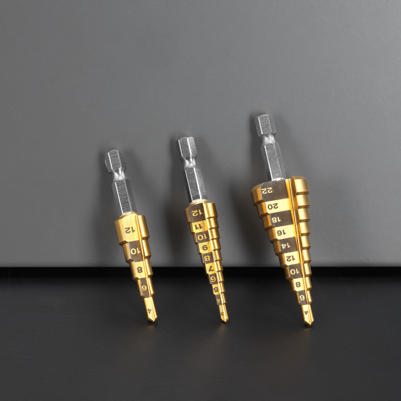 Ryobi 3 Piece Step Drill Bit Set for Metal & Plastic, Multi-Size Holes
