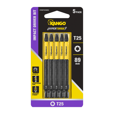 Kango 89mm TX25 Hypertorque Impact Driver Bit 5 Pack