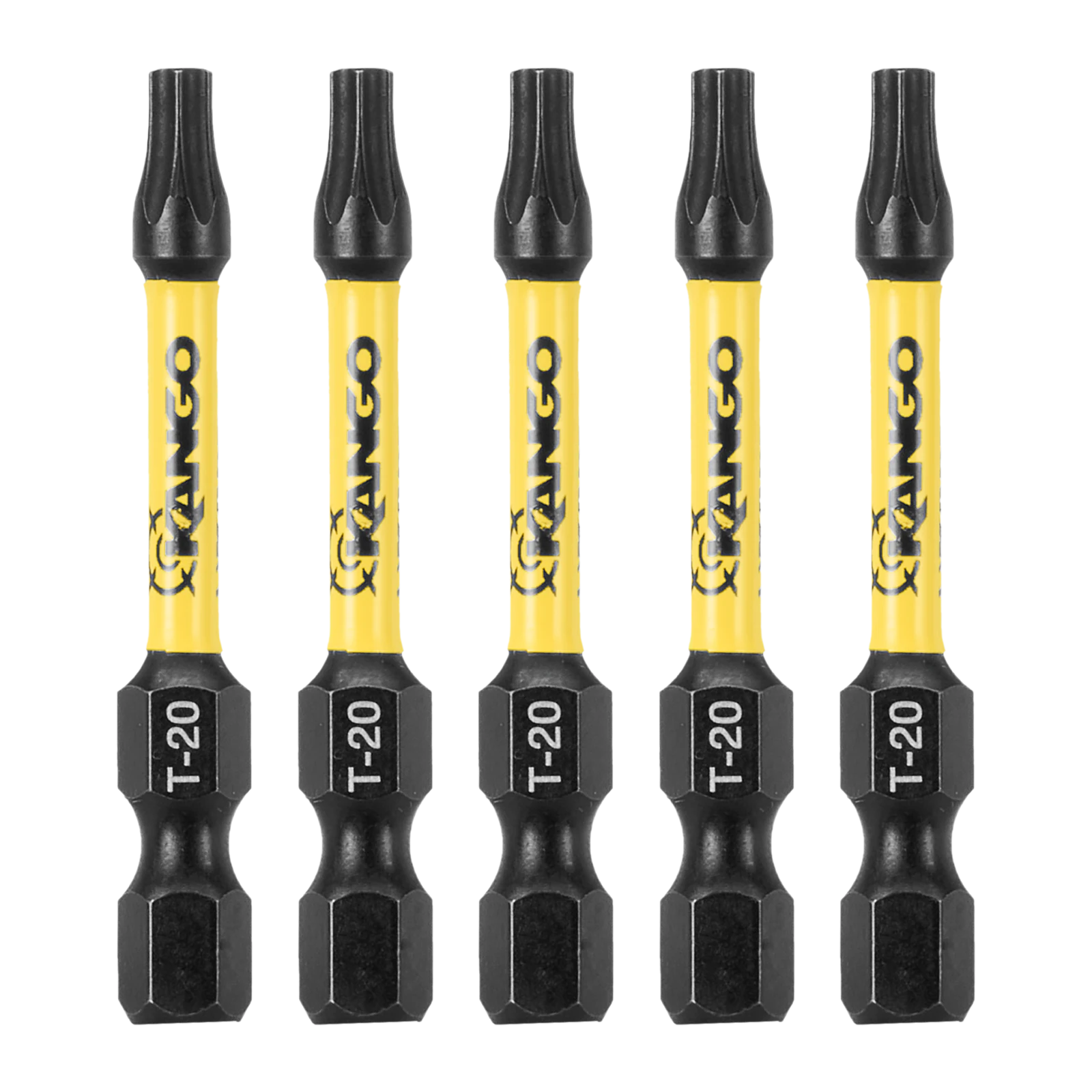 Kango 50mm TX20 Hypertorque Impact Driver Bits - 5 Pack, Torsion Zone