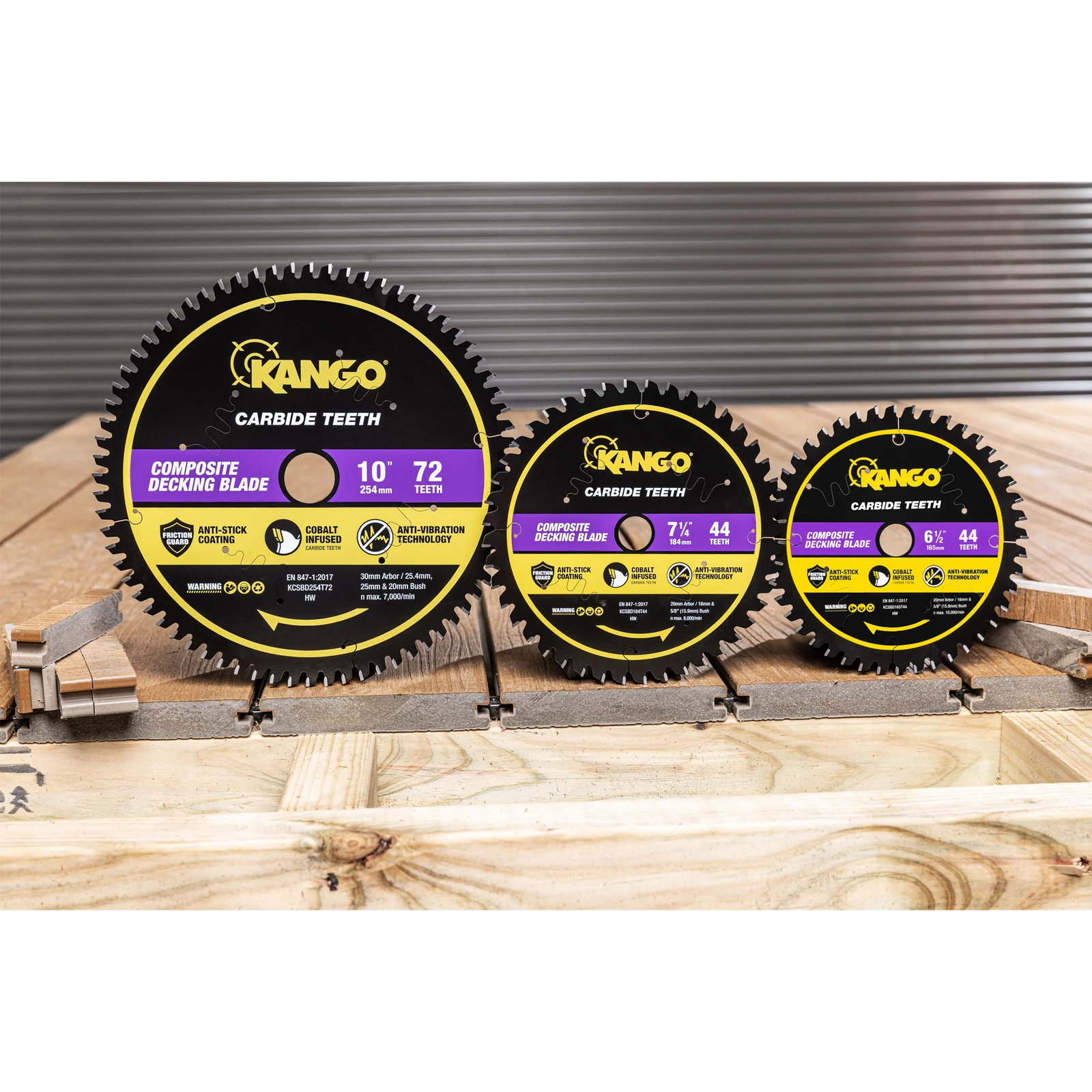 Kango 254mm 72T Composite Decking Mitre Saw Blade - Triple Chip Grind Teeth