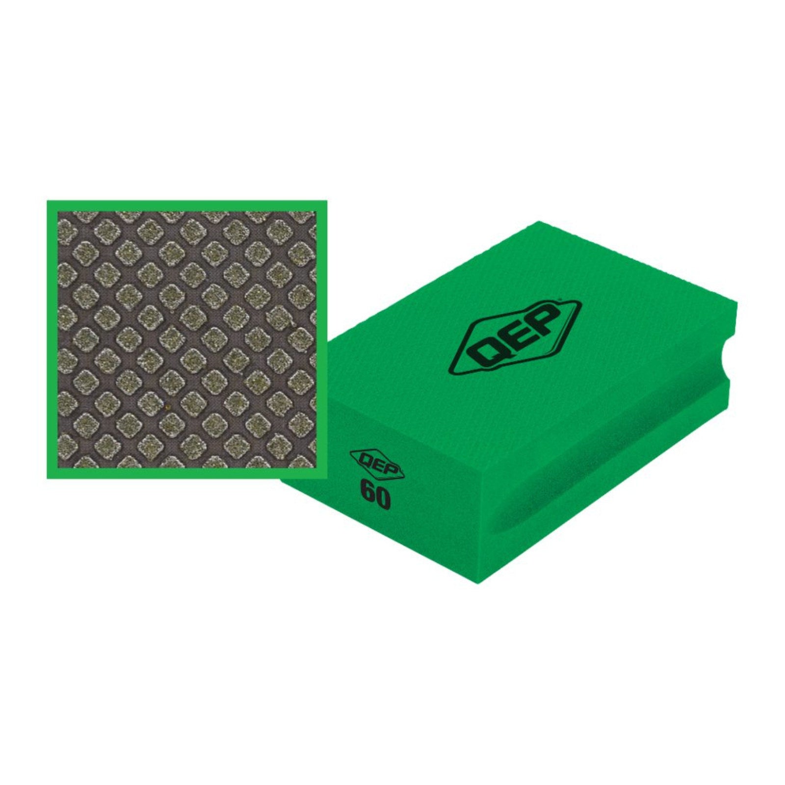 QEP Diamond Sanding Block 60 Grit, Coarse, Wet and Dry, for Tile Stone Granite Glass