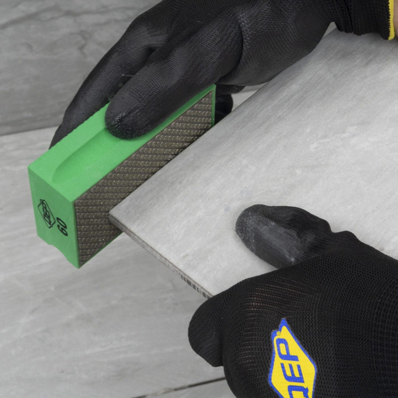 QEP Diamond Sanding Block 60 Grit, Coarse, Wet and Dry, for Tile Stone Granite Glass