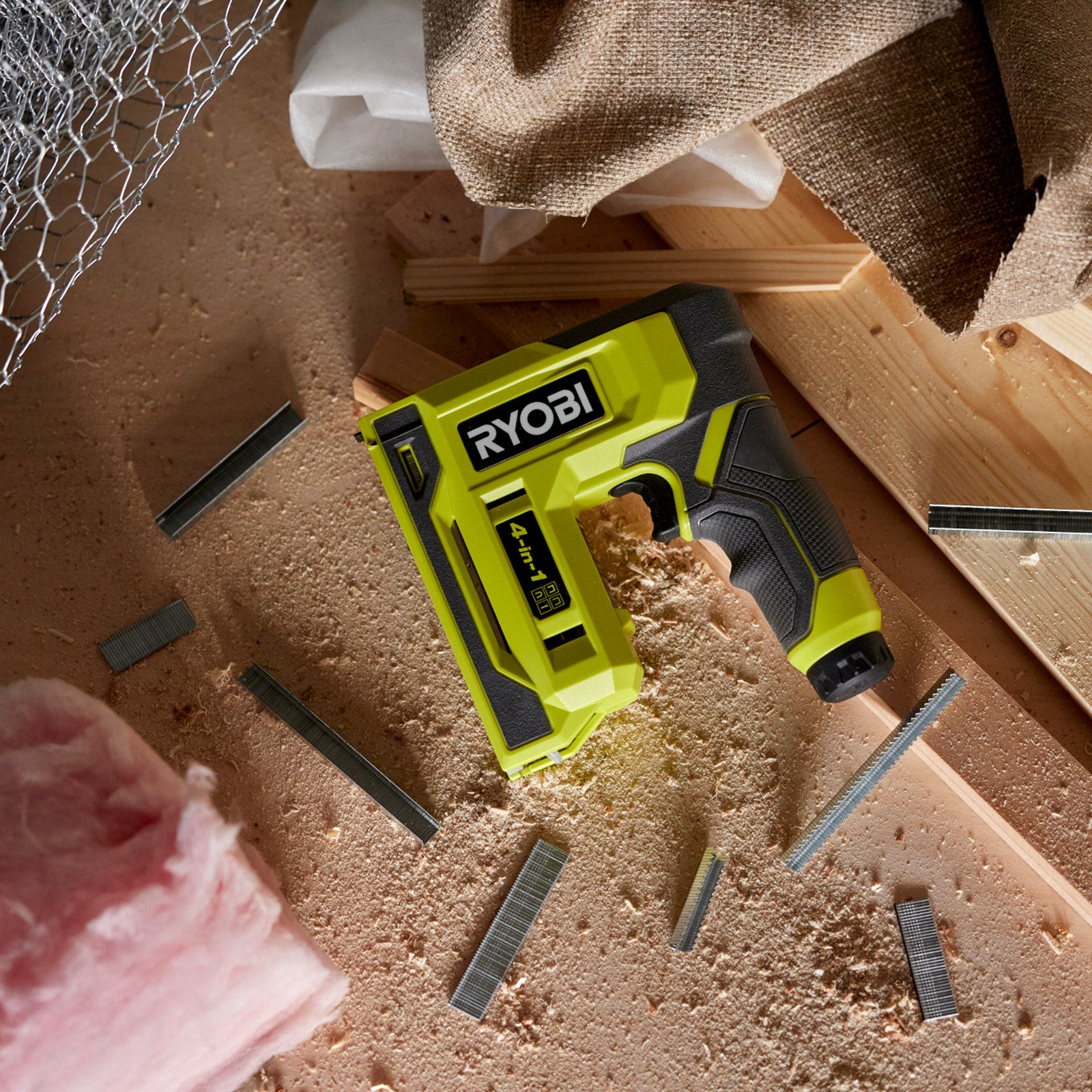 Ryobi USB Lithium 4-in-1 Cordless Stapler 2Ah Kit RST4K