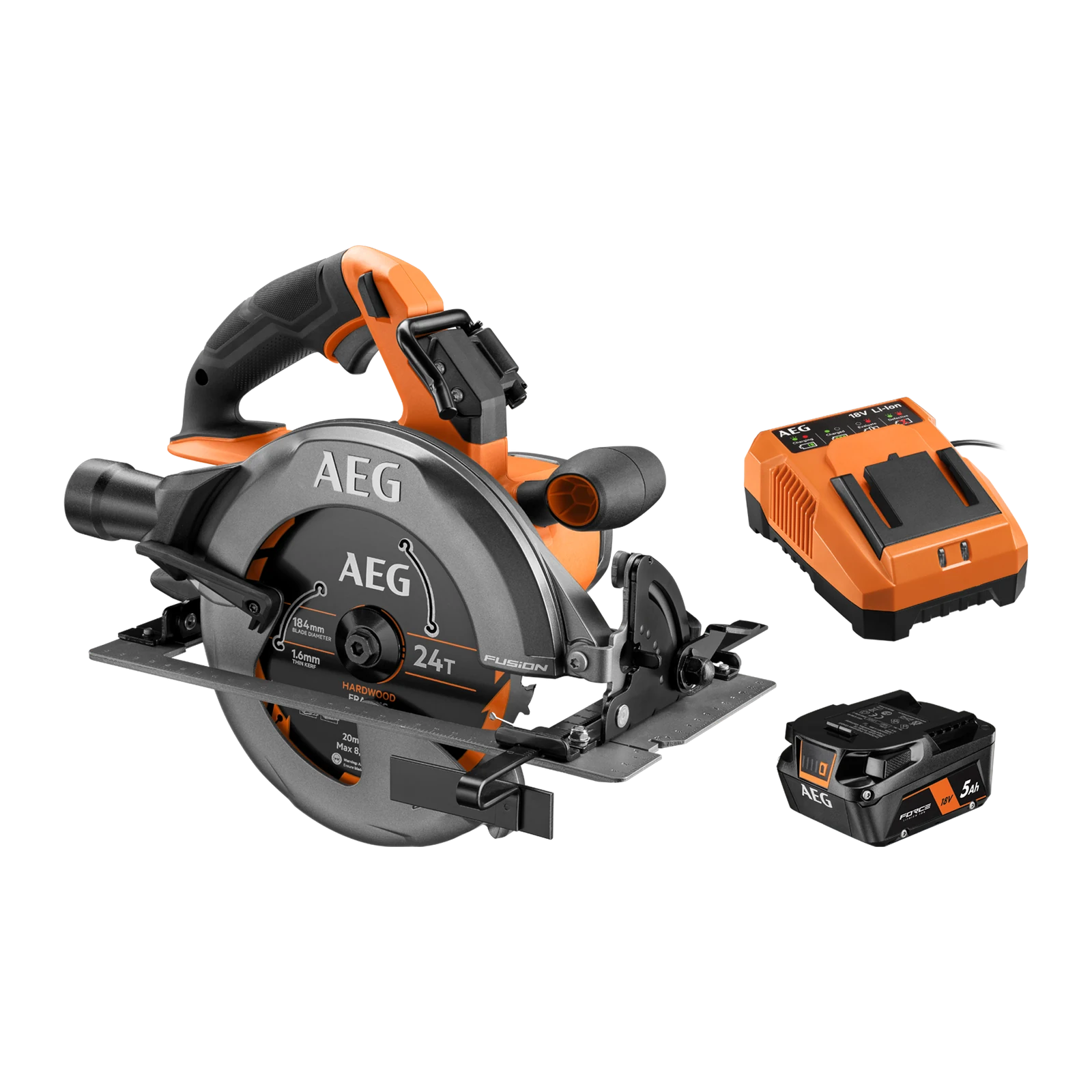 AEG 18V FUSION 184mm Brushless Circular Saw 5Ah FORCE Kit A18FCS6851