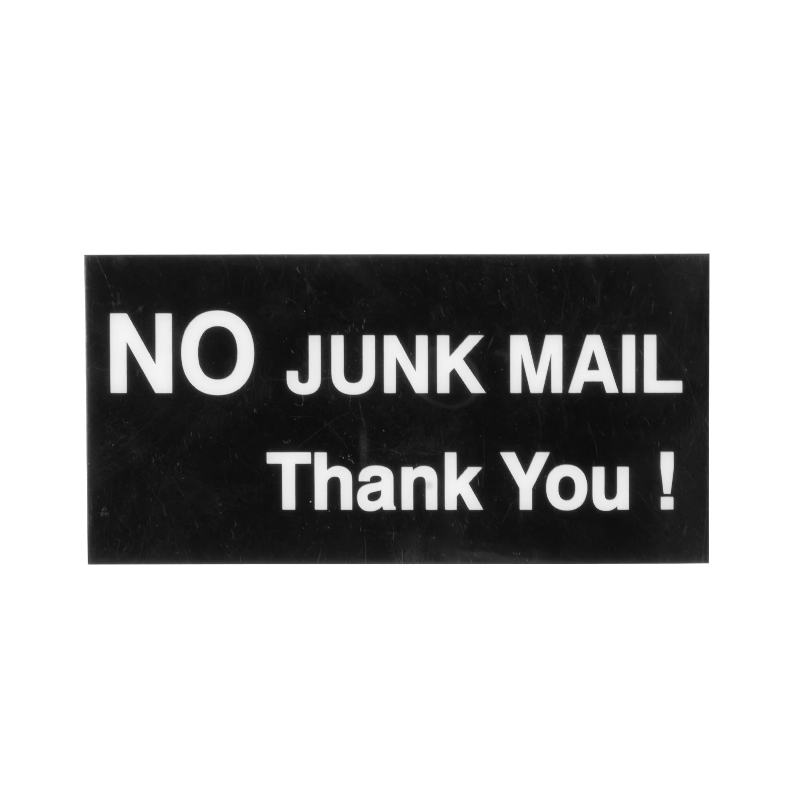 Sandleford 100 x 50mm No Junk Mail Thank You Adhesive Sign White